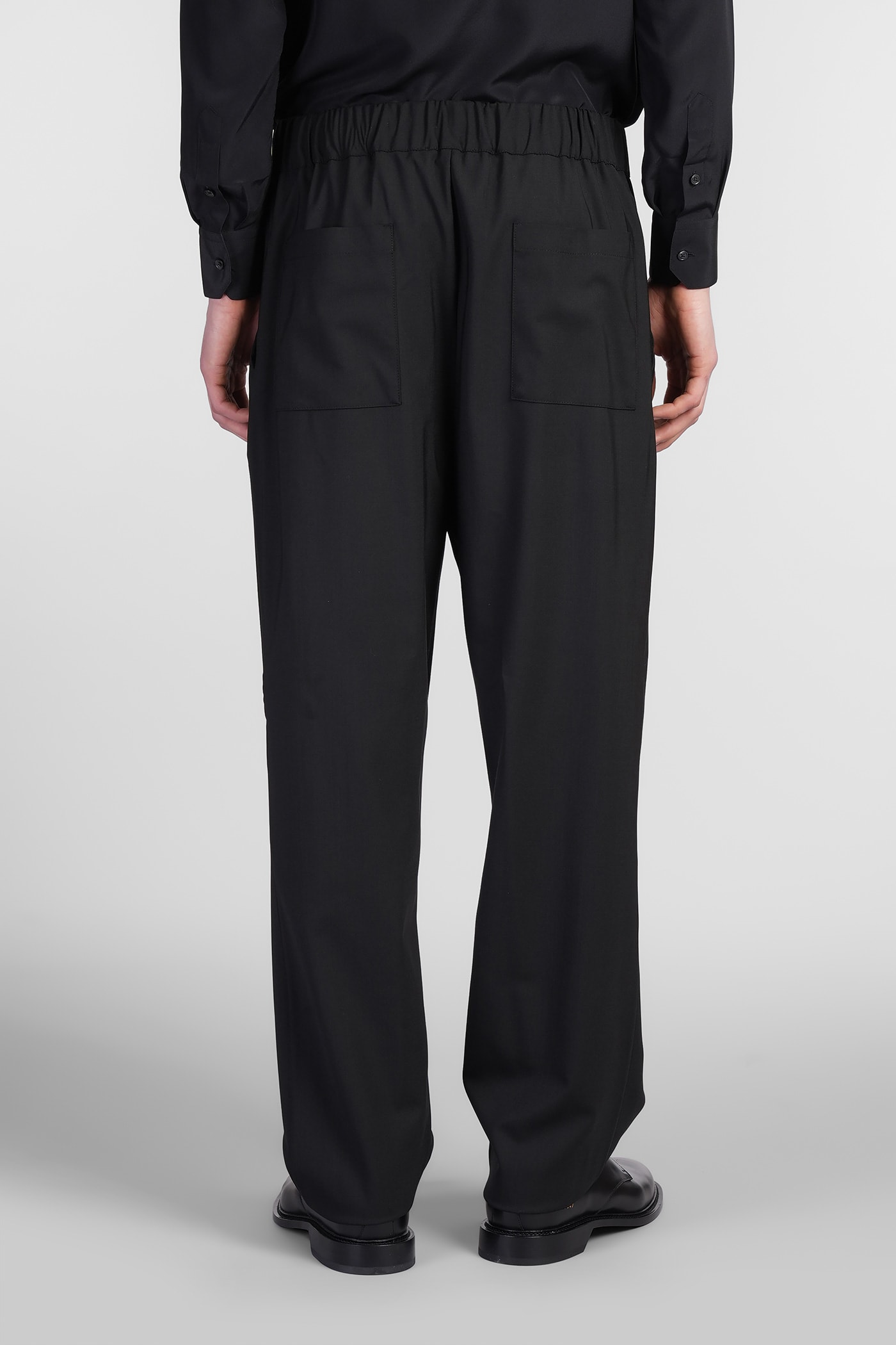 Laneus Pants In Black Wool In Black