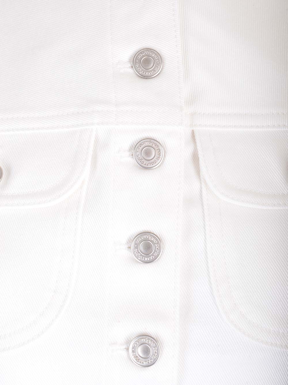 Shop Courrèges Cropped Denim Vest In Heritage White
