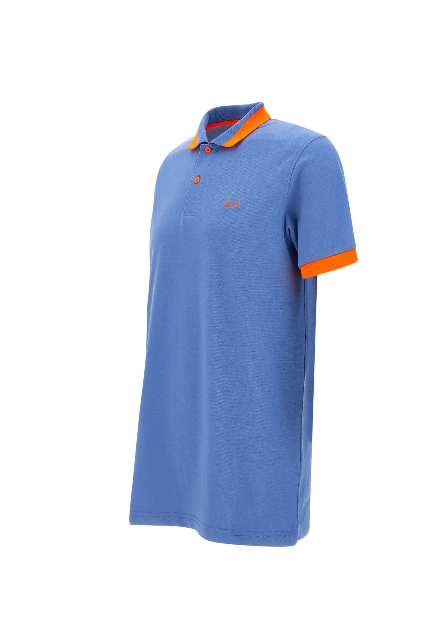 Shop Sun 68 Big Stripe Cotton Polo Shirt In Blue