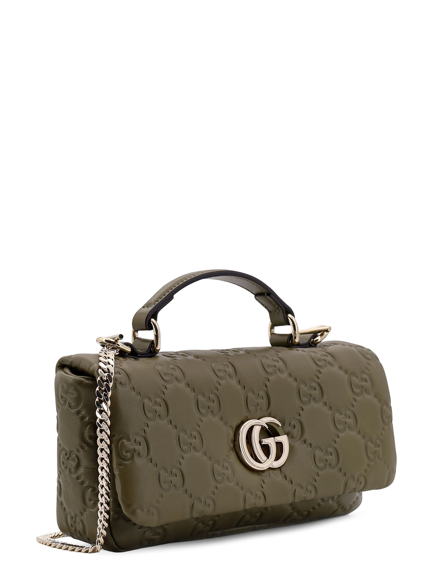 Gucci Mini Gg Milano Leather Handbag With All-over Gg Motif