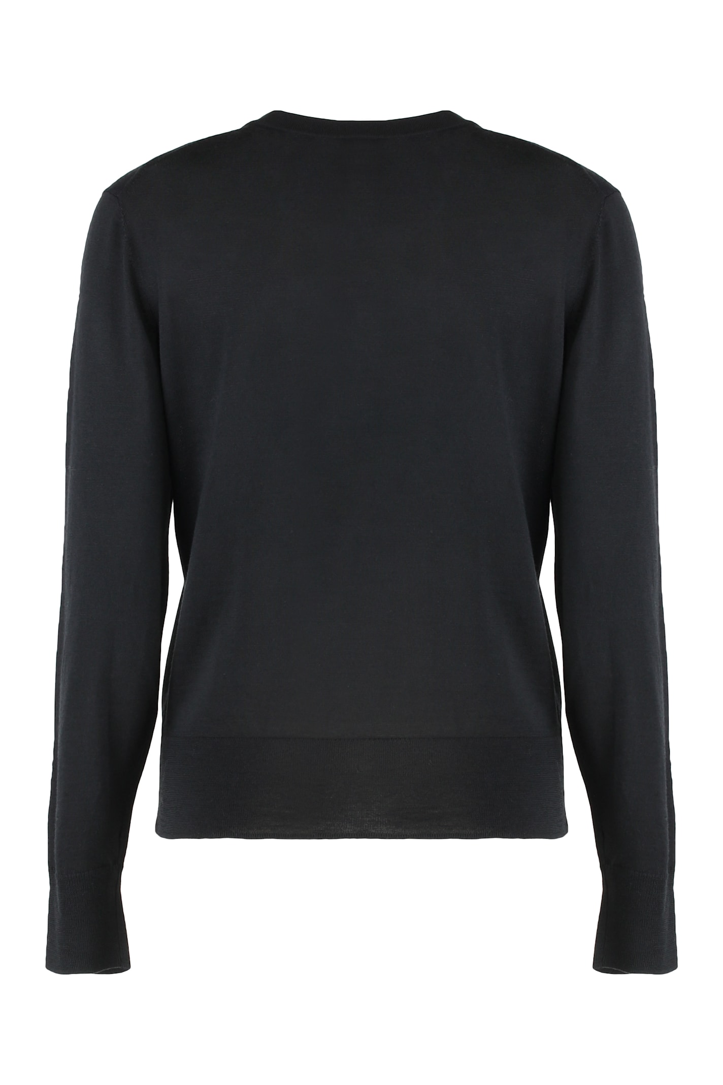 Calvin Klein Buttoned Virgin-wool Cardigan In Black