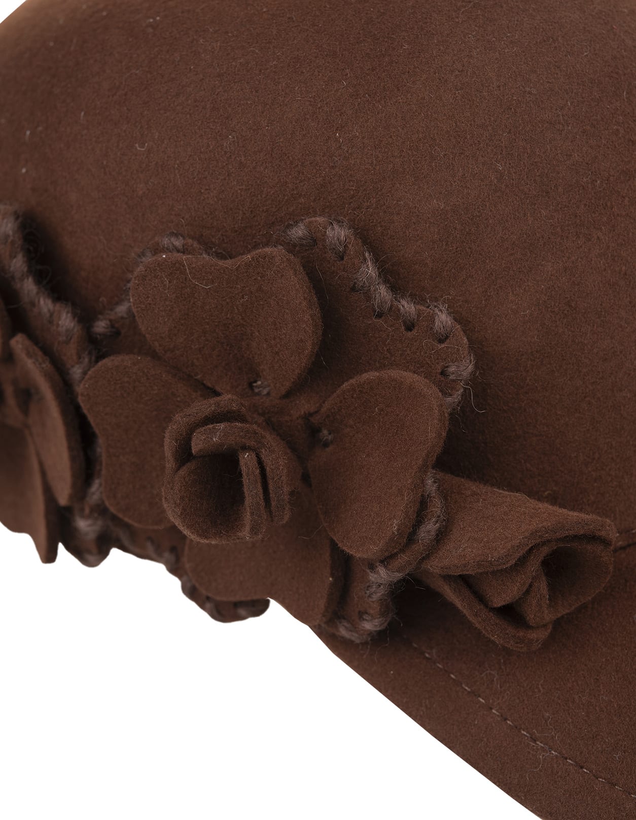 Shop Ermanno Scervino Brown Baseball Hat With Flower Appliqué