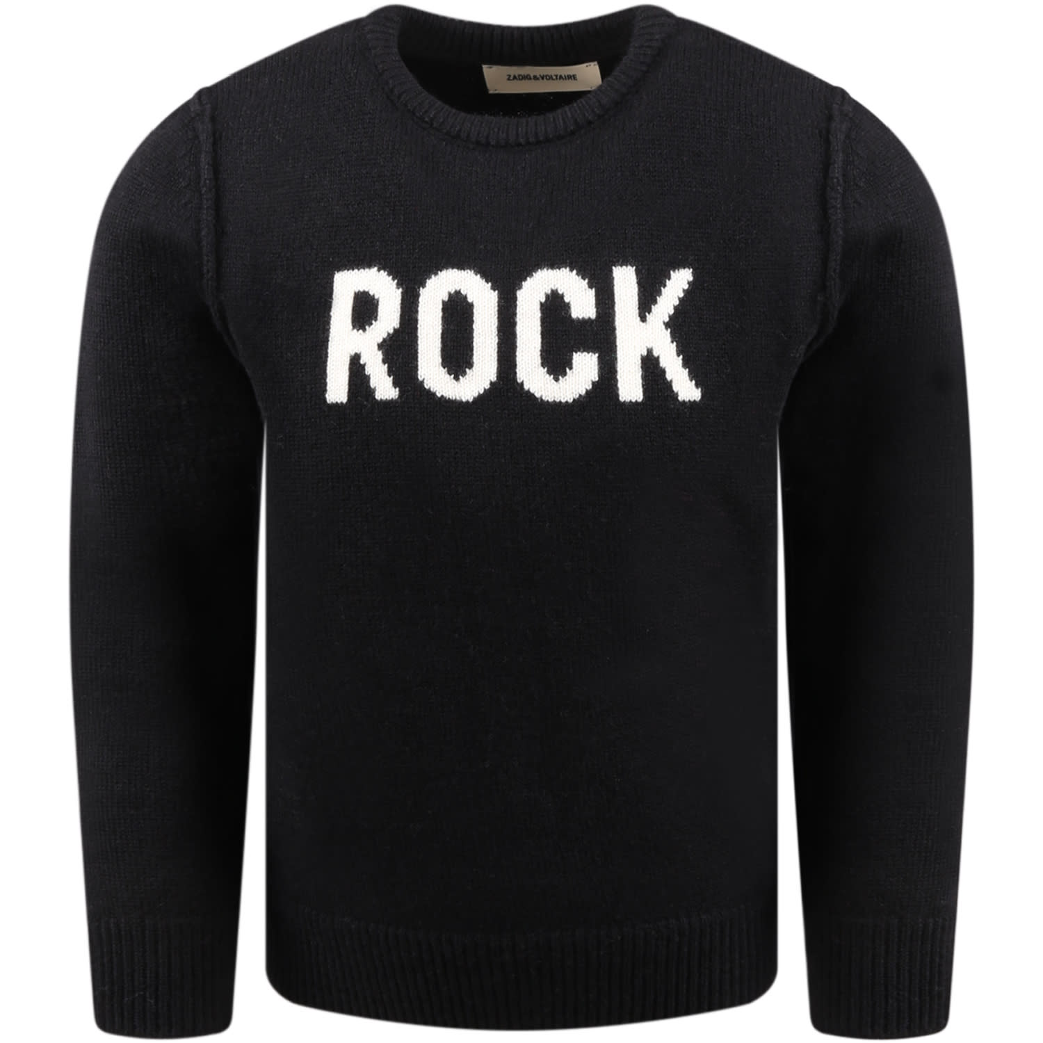 Zadig & Voltaire Black Sweater For Boy With Writing