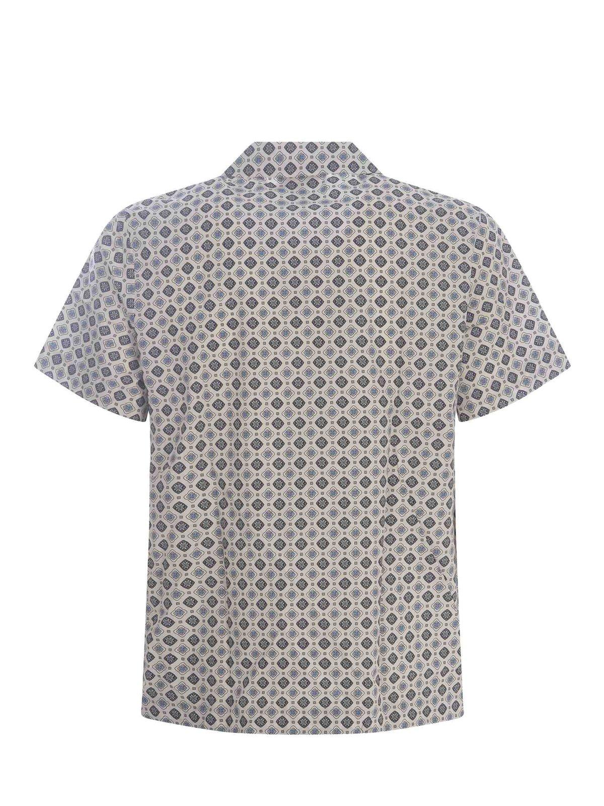 Shop Apc Pattern-printed Short-sleeved Shirt In Blanc Casse