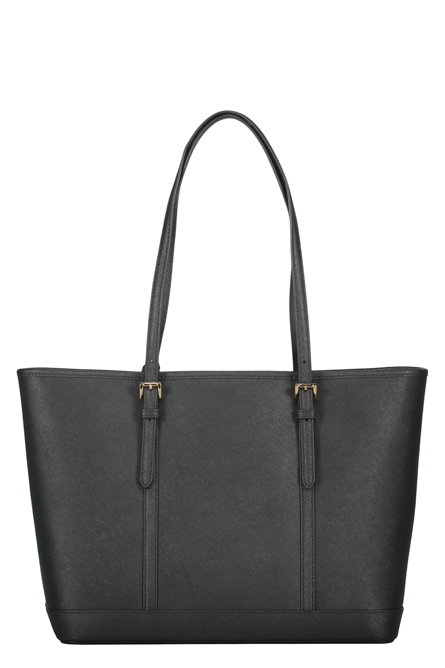 Michael Kors Leather Tote In Black