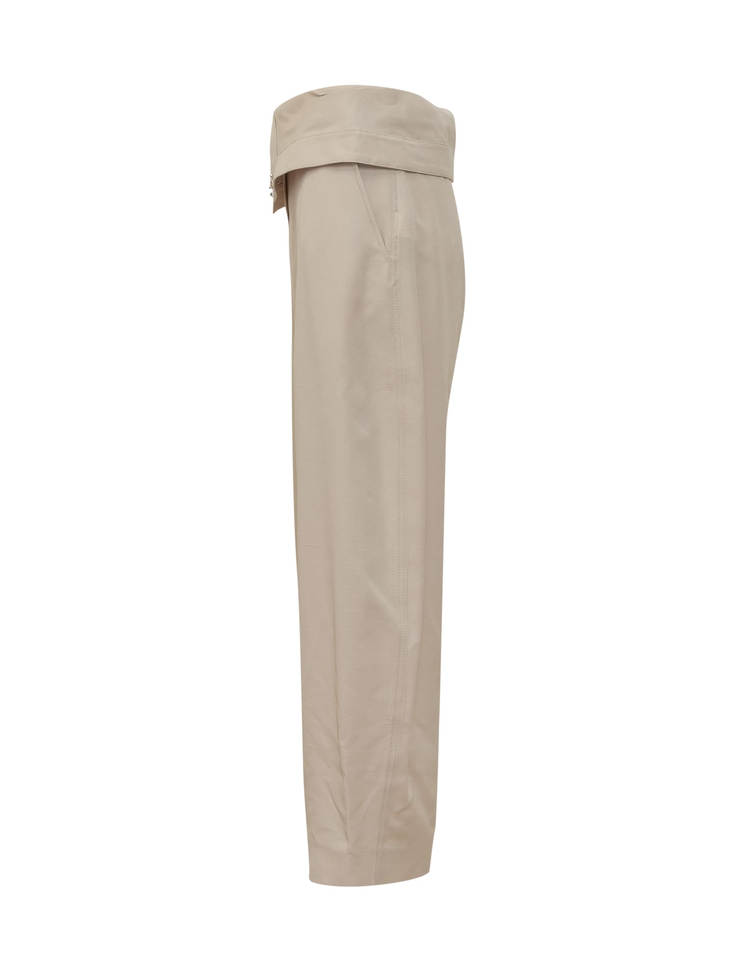Jw Anderson Fold Over Trousers In Beige