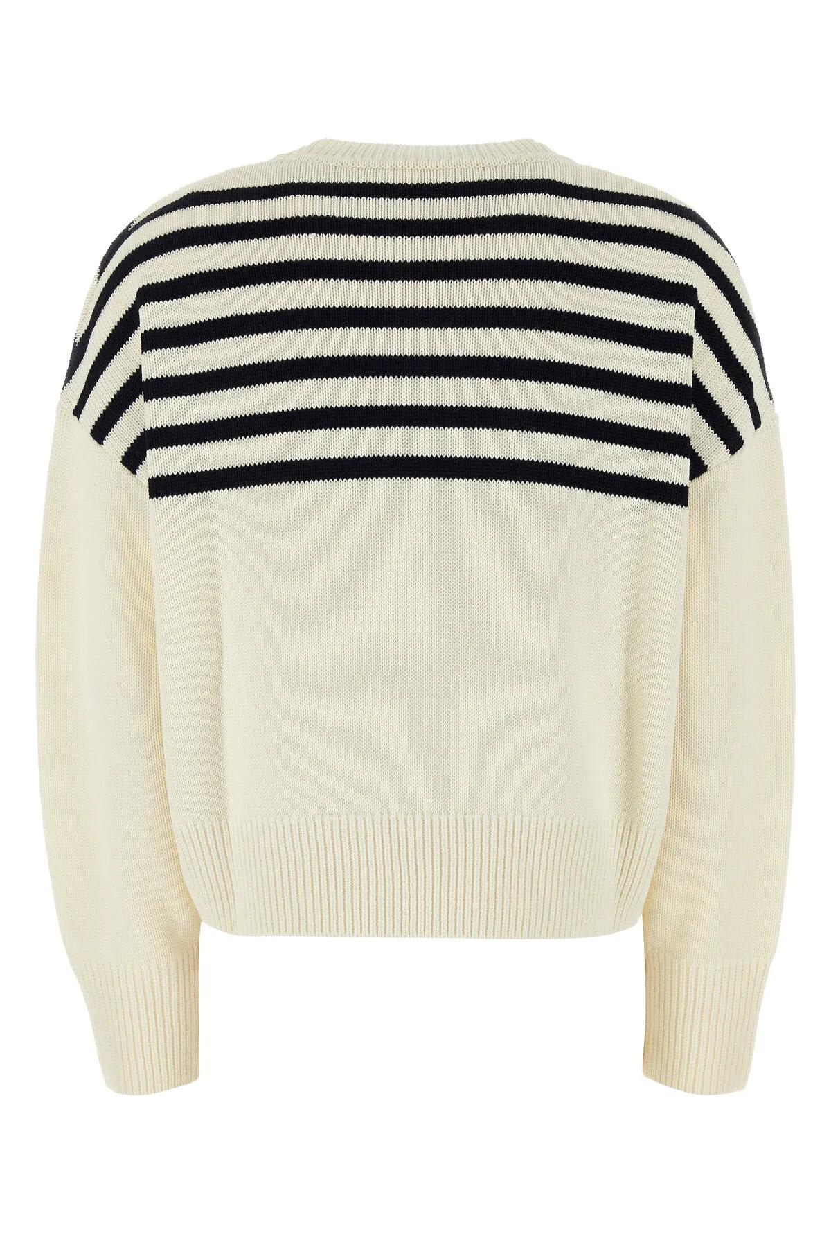 Shop Givenchy Ivory Wool Blend Sweater In White/navy