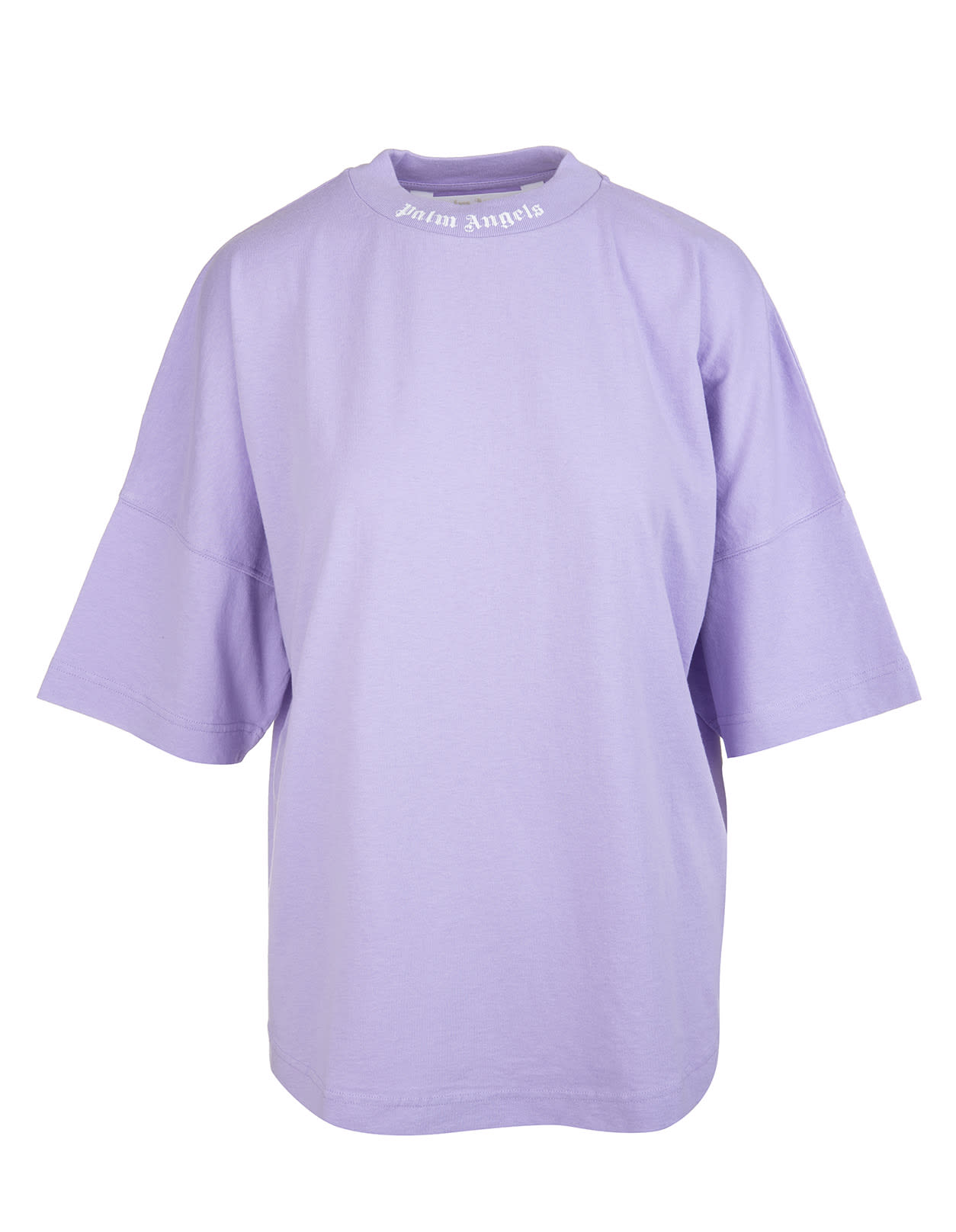 Palm Angels Woman Lilac Oversize T-shirt With White Logo