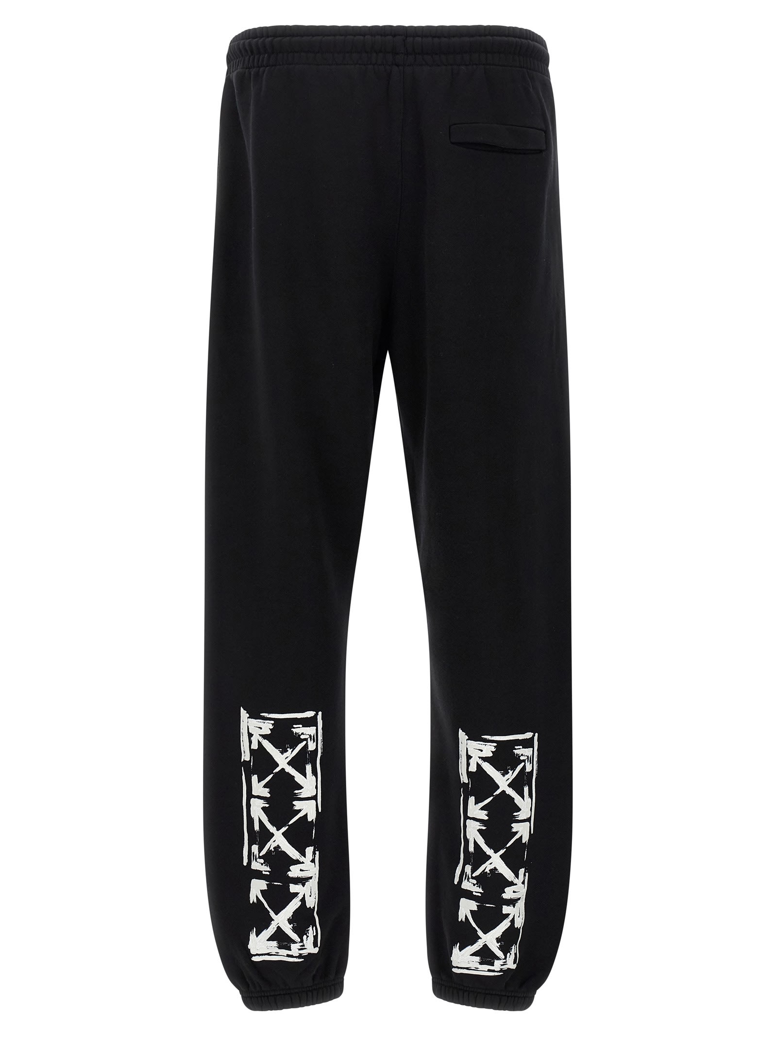 Off-white Cuffed Joggers Elastic Waistband And Pockets In Black