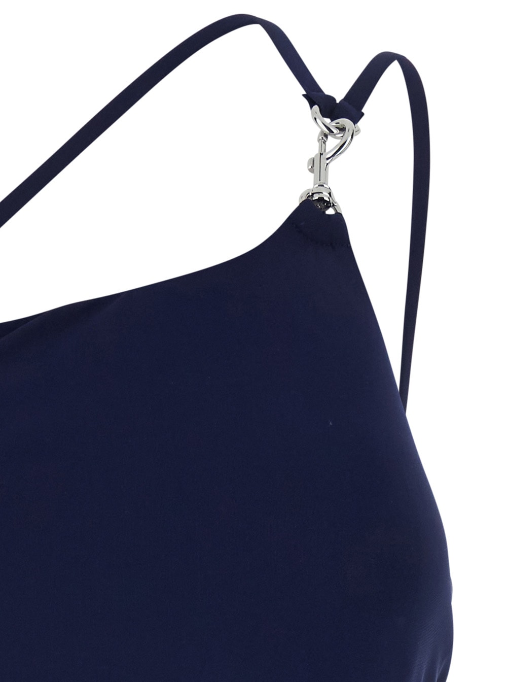 Tory Burch Blue One-shoulder Swimsuit With U-neck On The Back In Tech Fabric Woman In Blu