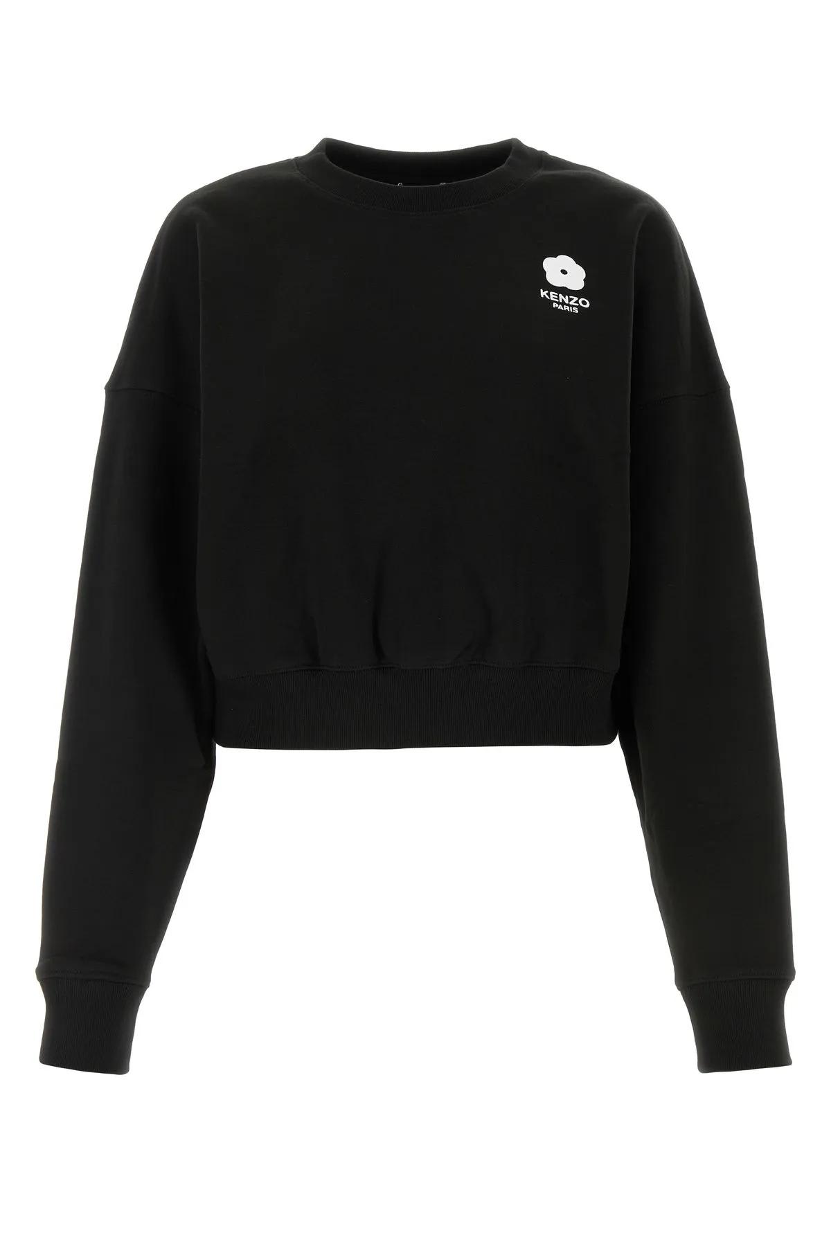 Black Cotton Sweatshirt