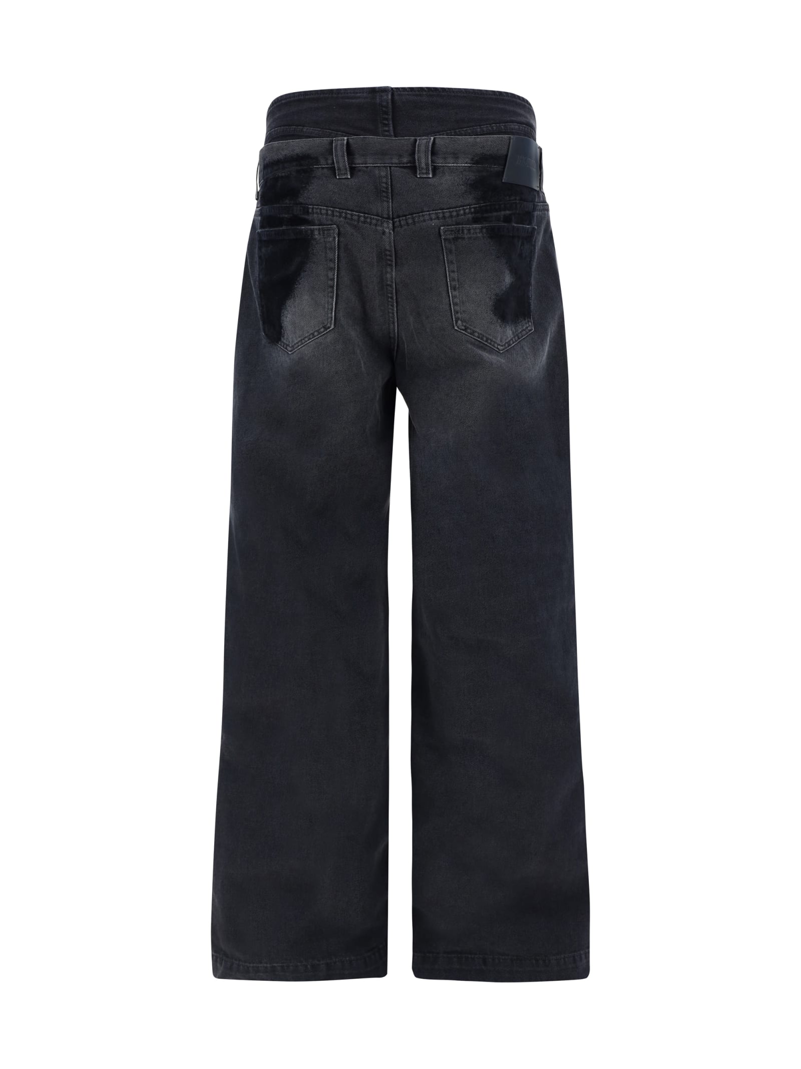 Shop Attico Denim Pants In Black