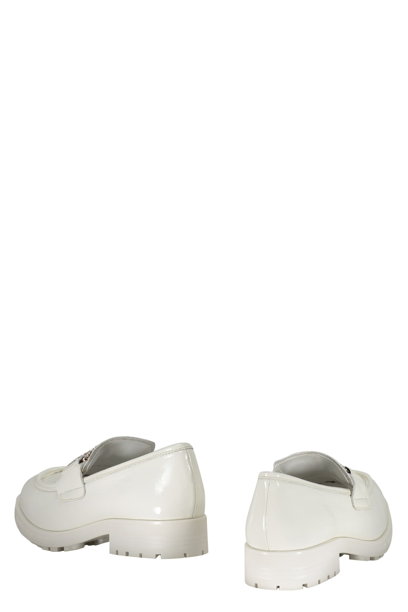 Love Moschino Leather Loafers In White