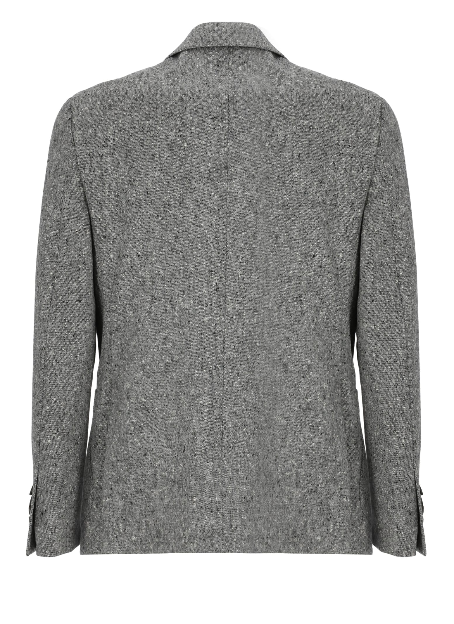 Shop Lardini Wool Jacket In Grey