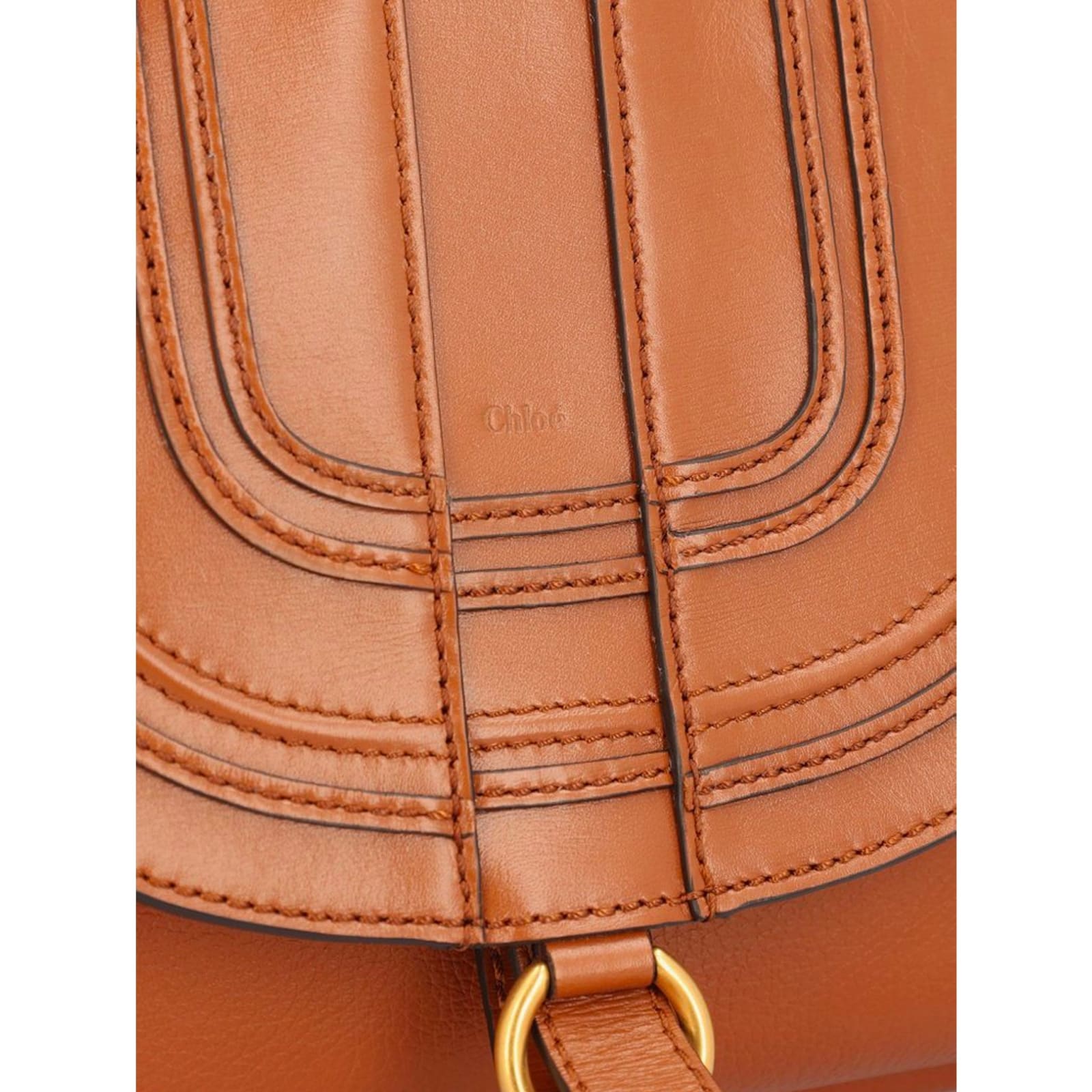 Shop Chloé Saddle Marcie Mini Bag In Brown