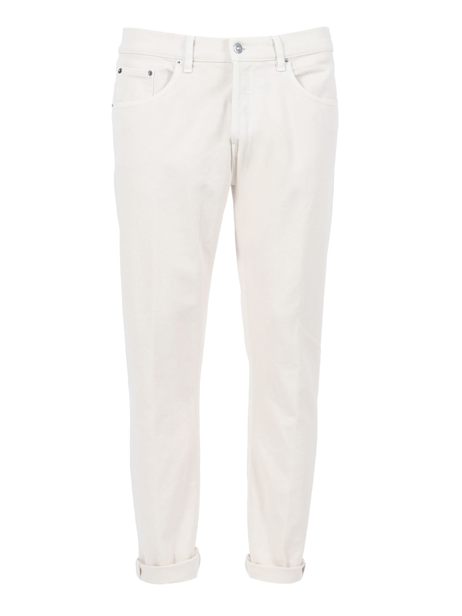 Dondup Off-white Classic Five-pocket Jeans With Elegant Finish In White