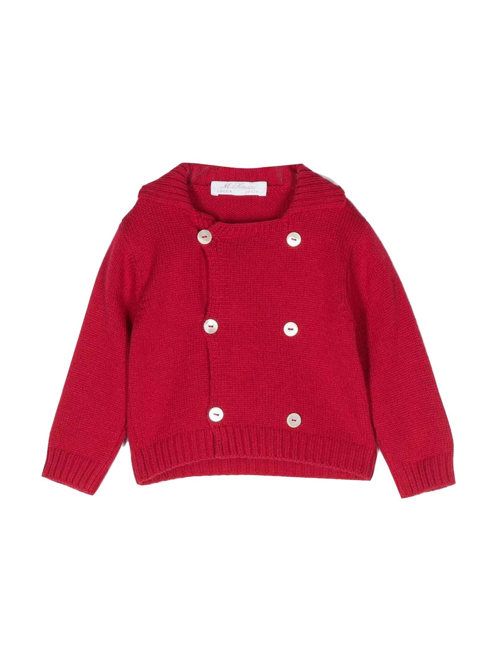 Mariella Ferrari Babies' Doublebreasted Knitted Cardigan In Rosso ModeSens