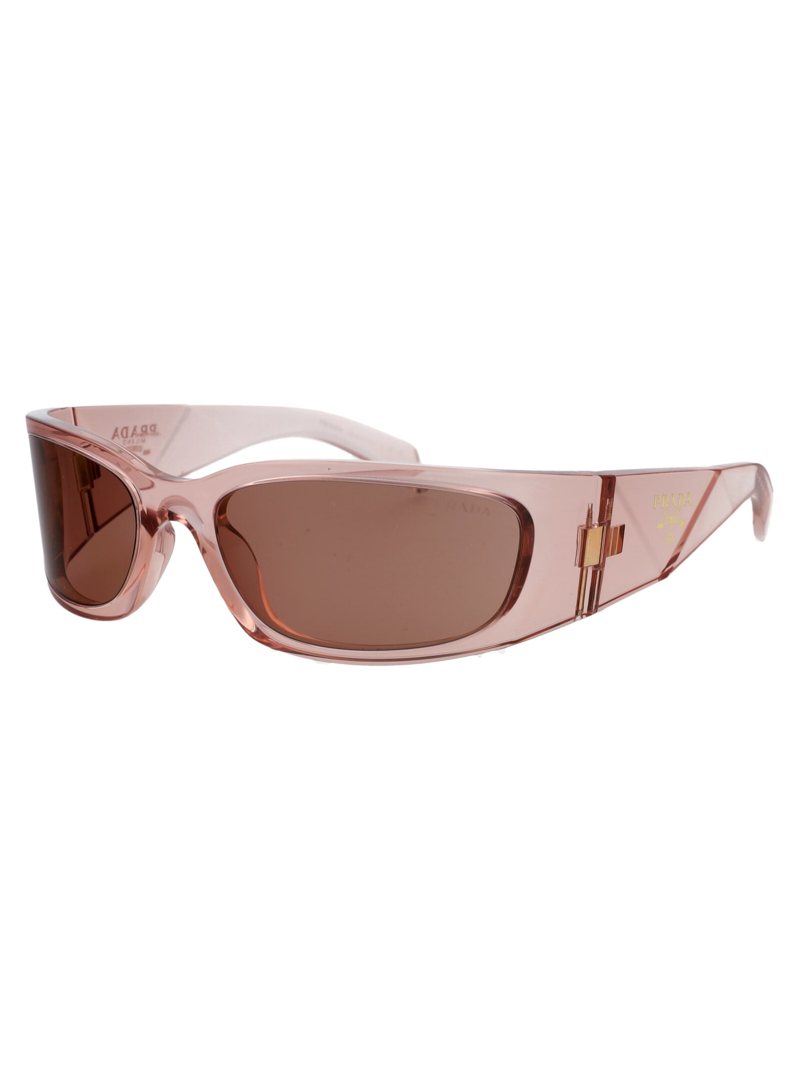 Shop Prada 0pr A14s Sunglasses In 19q10d Transparent Peach