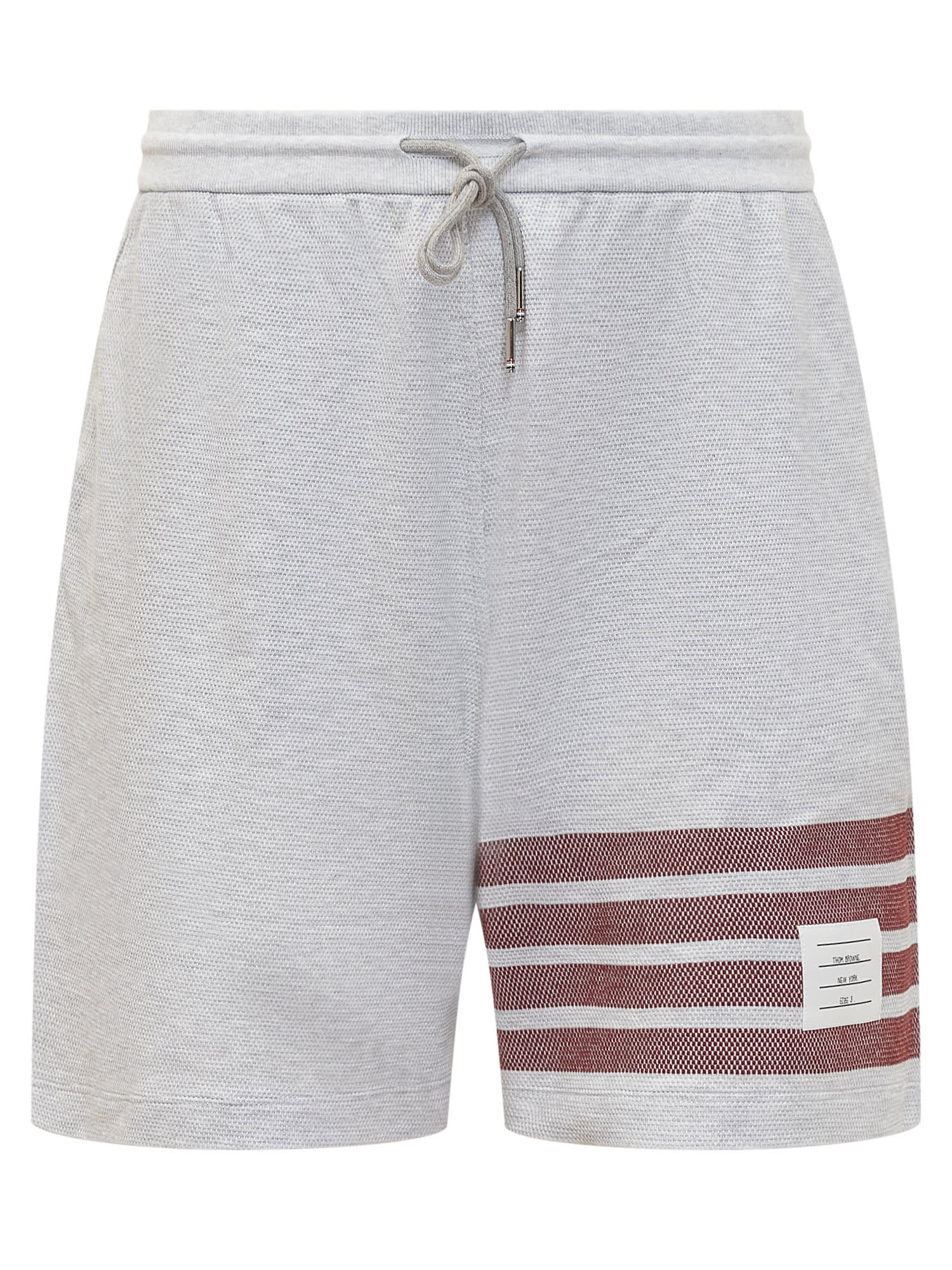 Shop Thom Browne Mid Thigh Shorts In Pale Grey