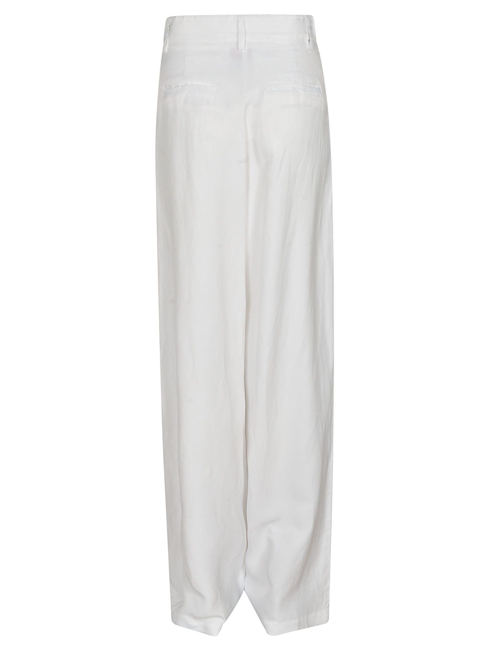 Shop Ermanno Scervino Concealed Straight Trousers In White