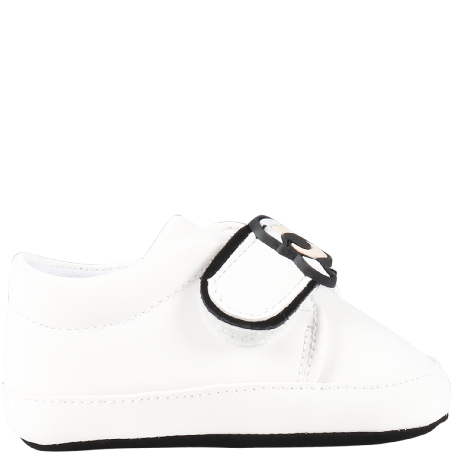 Karl Lagerfeld Kids' White Shoes For Baby Boy With Karl In Bianco