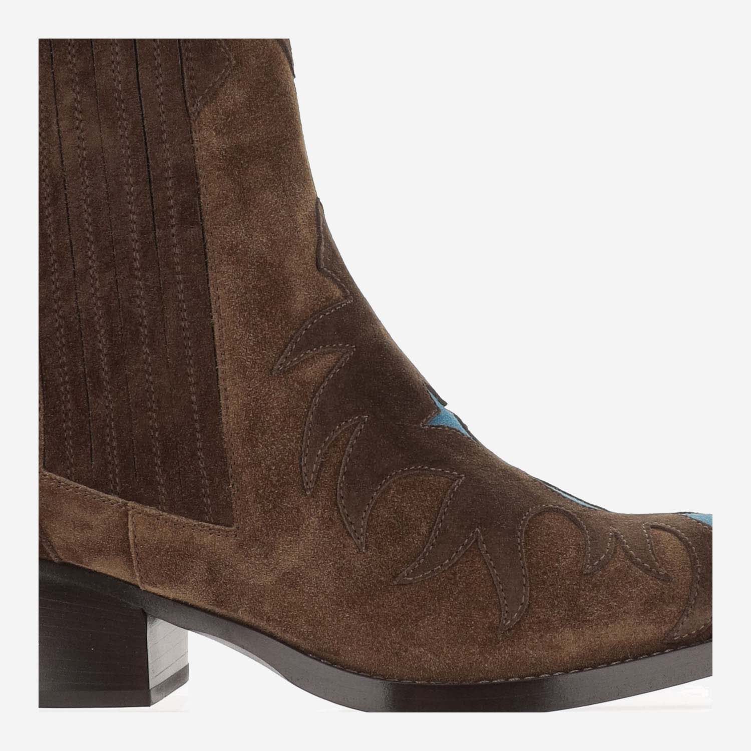 Shop Sartore Suede Western Boots In Brown