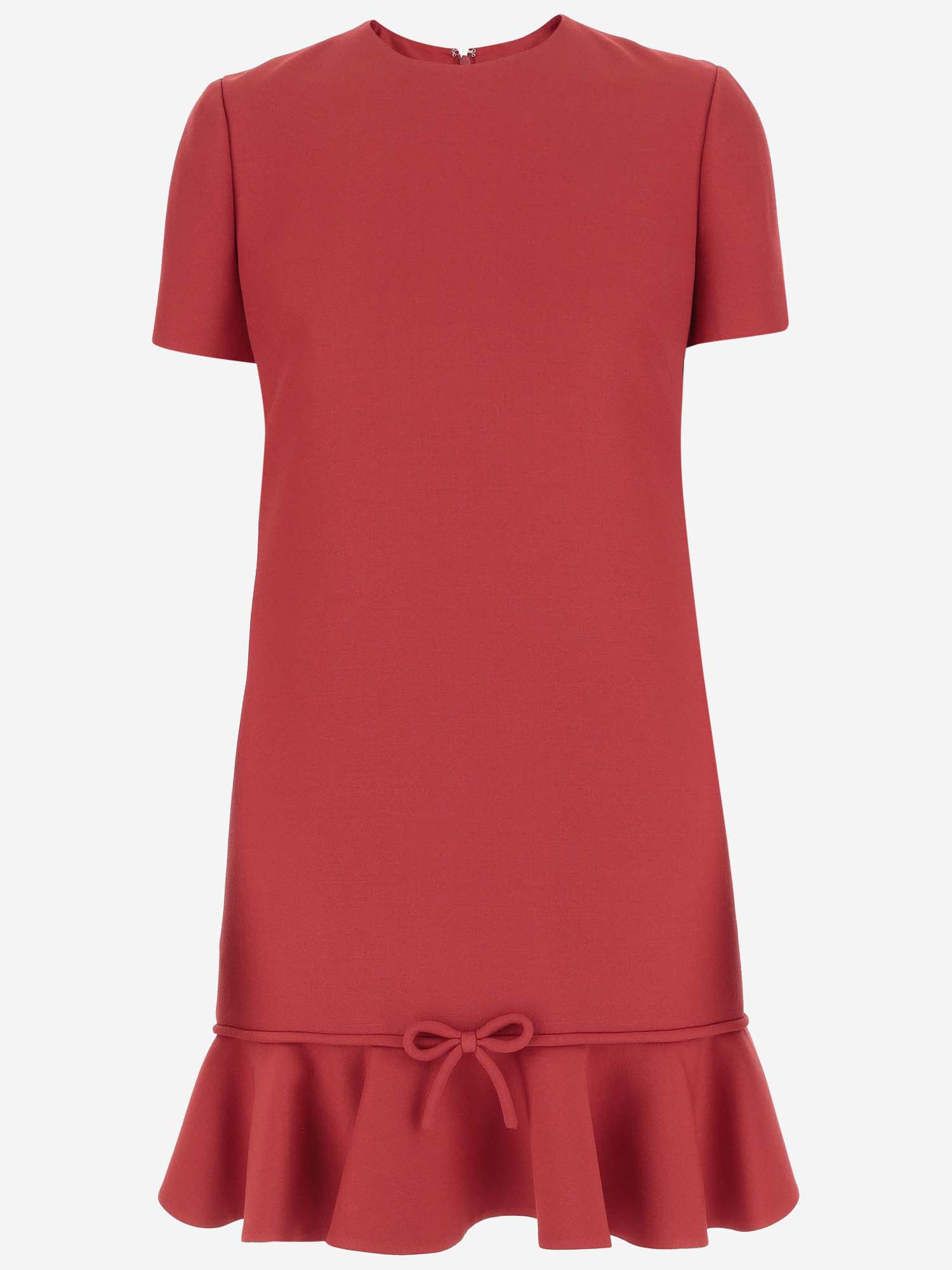 Shop Valentino Crepe Couture Short Dress In Red