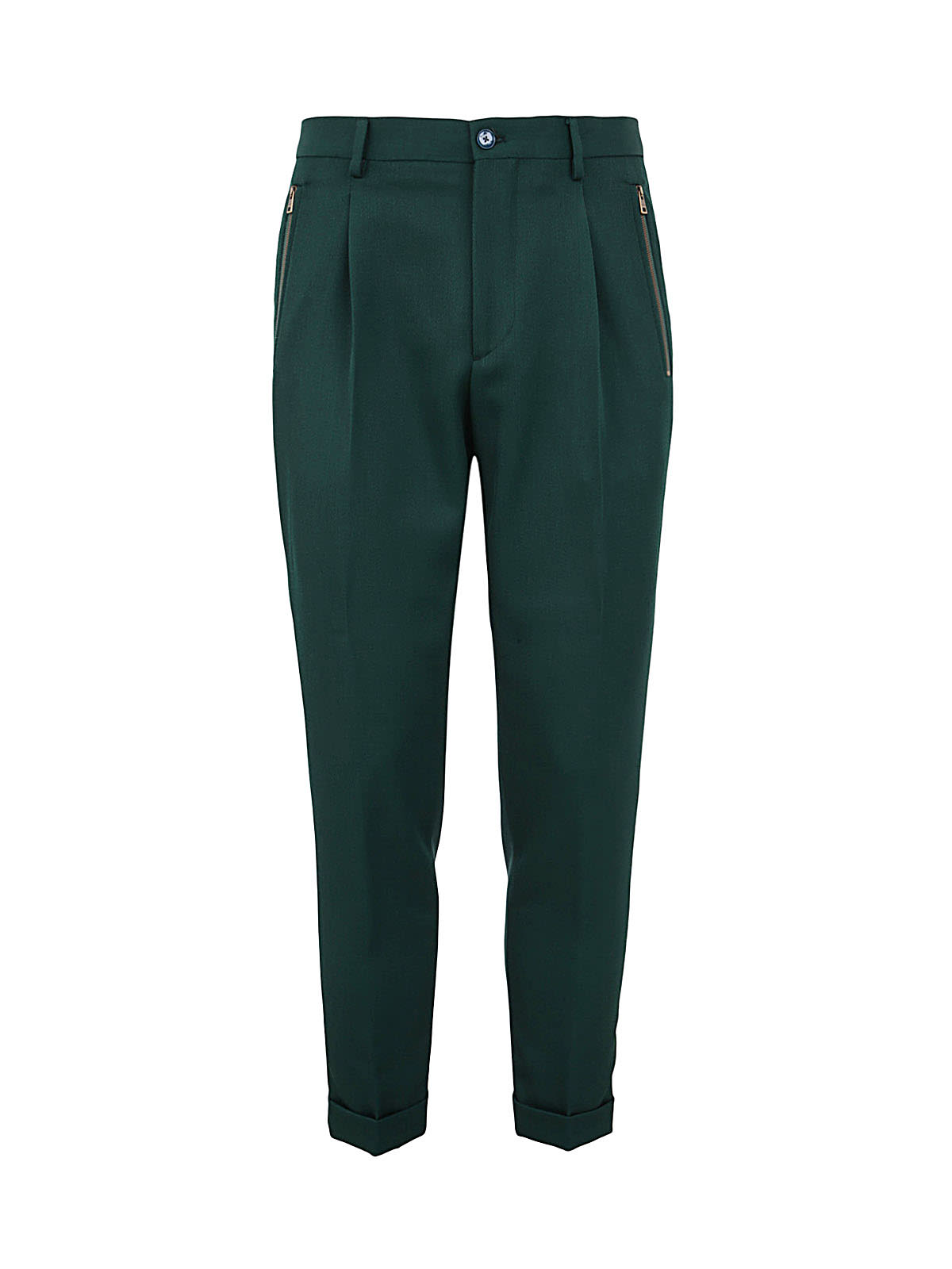 Etro Flat Front Regular Fit Trousers With Patch Pocket