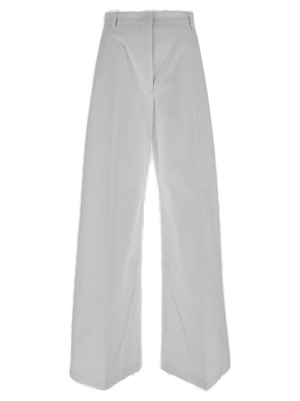 Shop Sportmax High Waist Wide Leg Pants In White