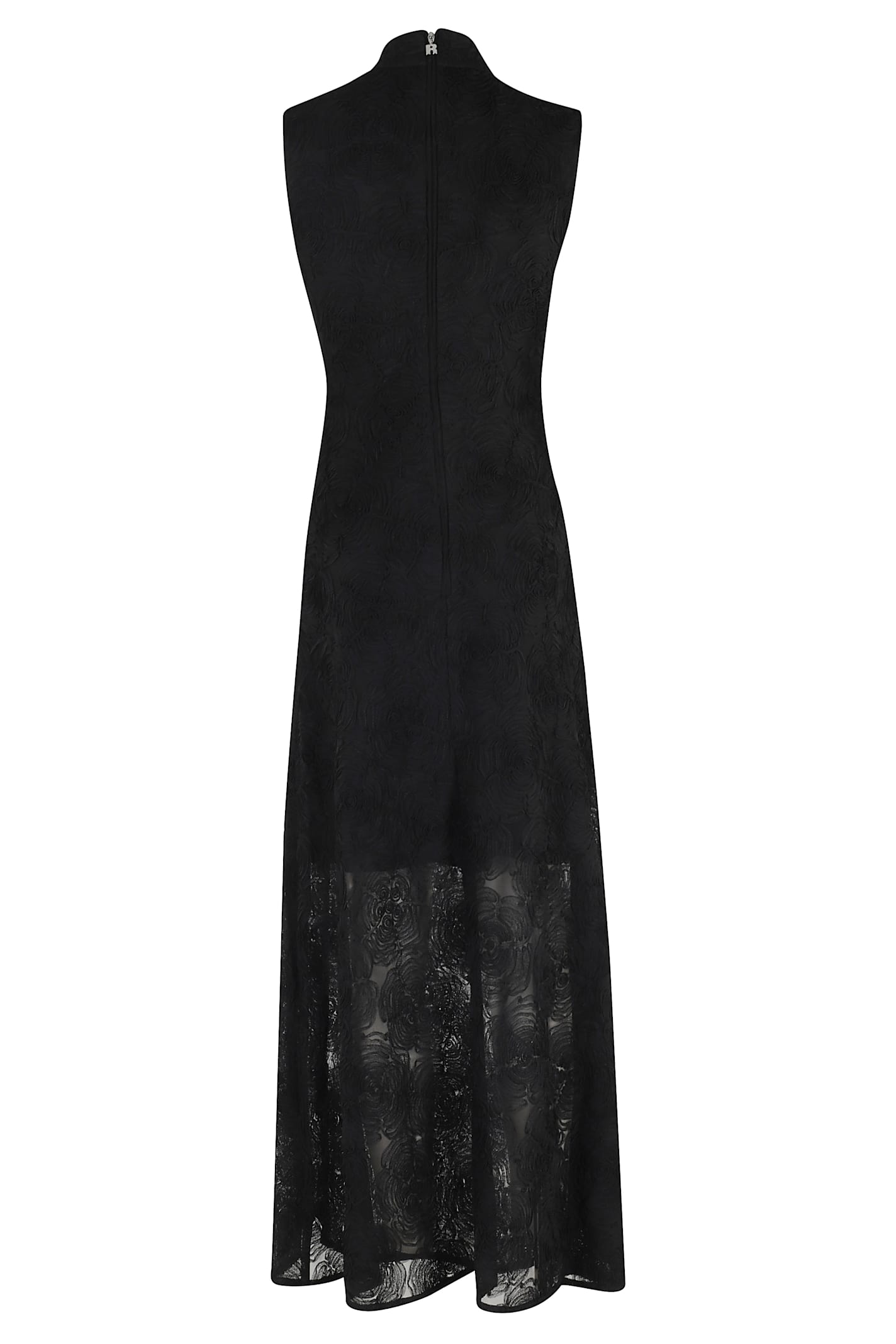 Rotate Birger Christensen Flower Mesh Maxi Dress In Black