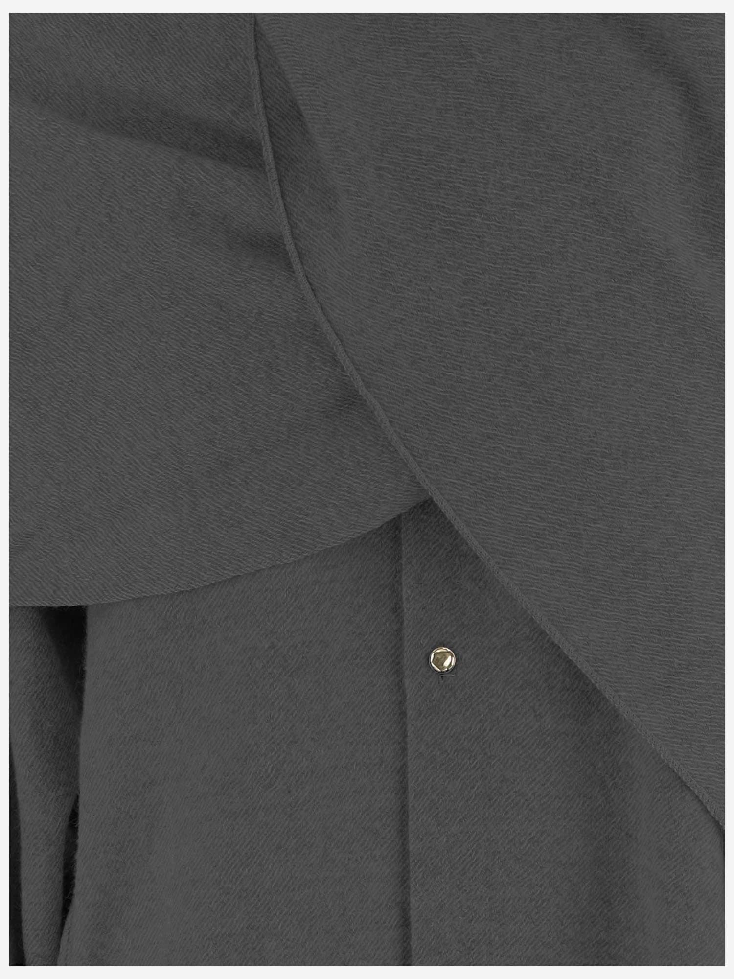 Darkpark Wool Shirt With Matching Shawl In Blue