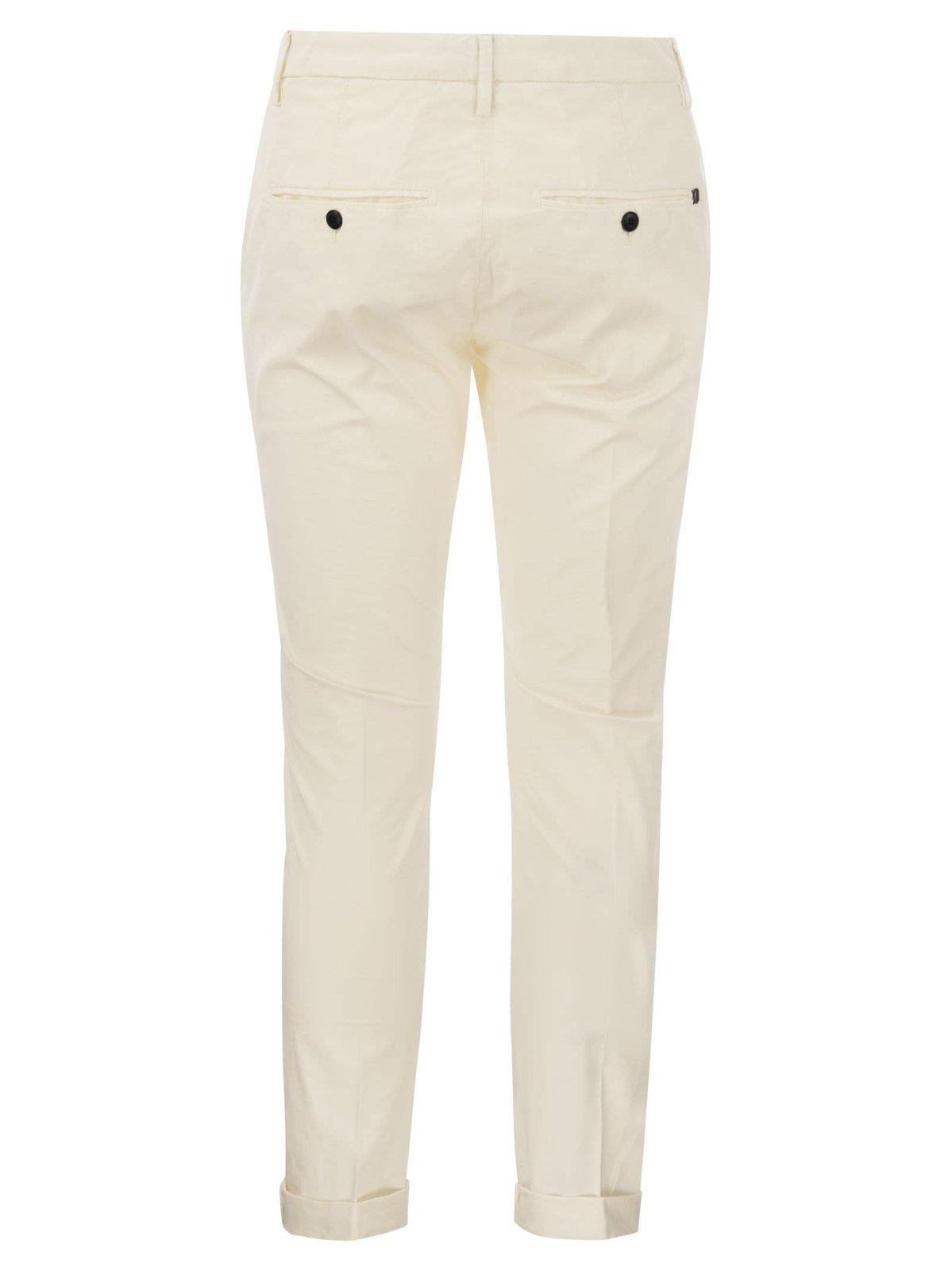 Shop Dondup Mid-rise Straight Leg Trousers In Panna