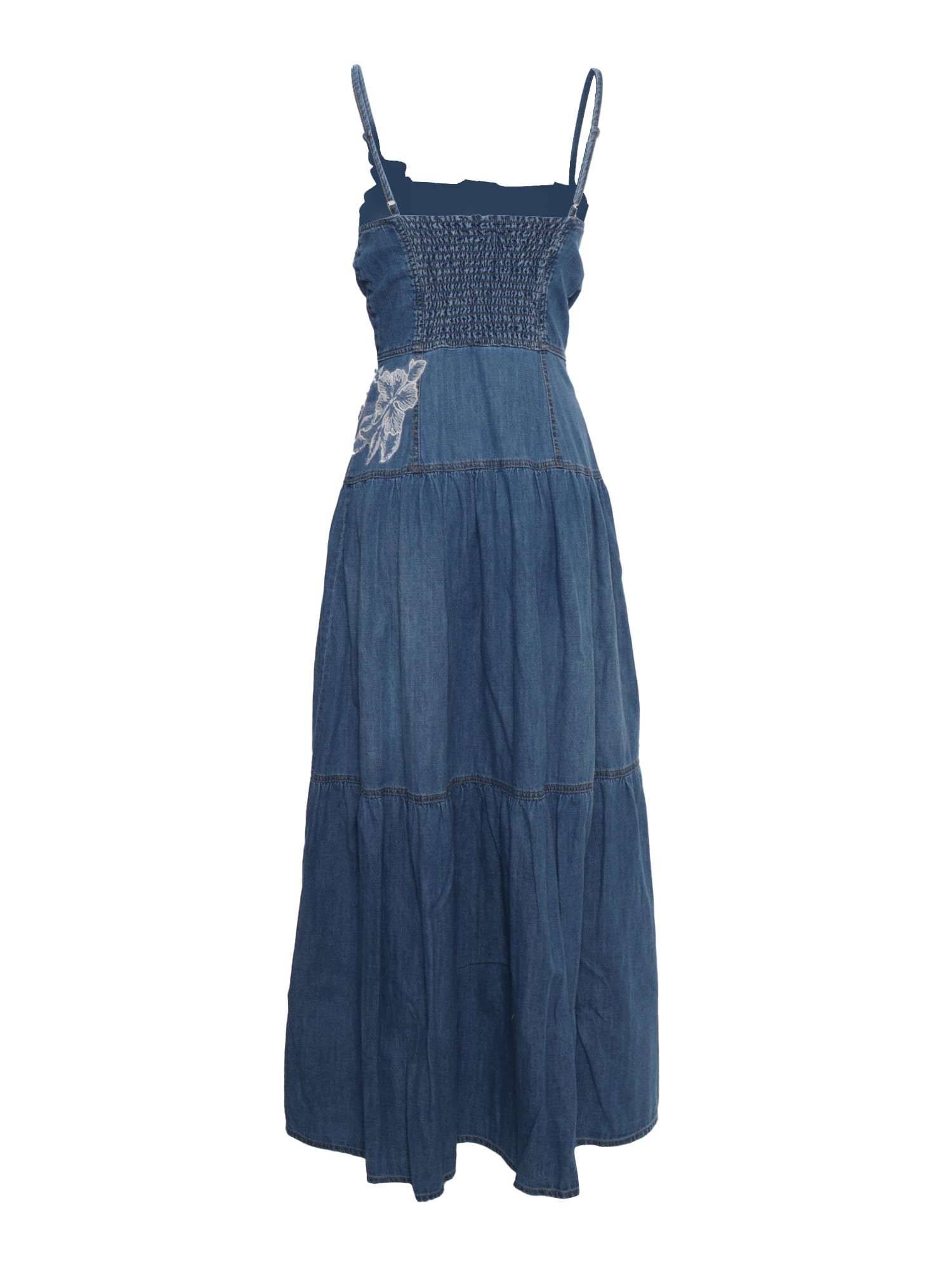 Shop Ermanno Ermanno Scervino Long Denim Dress In Light Blue
