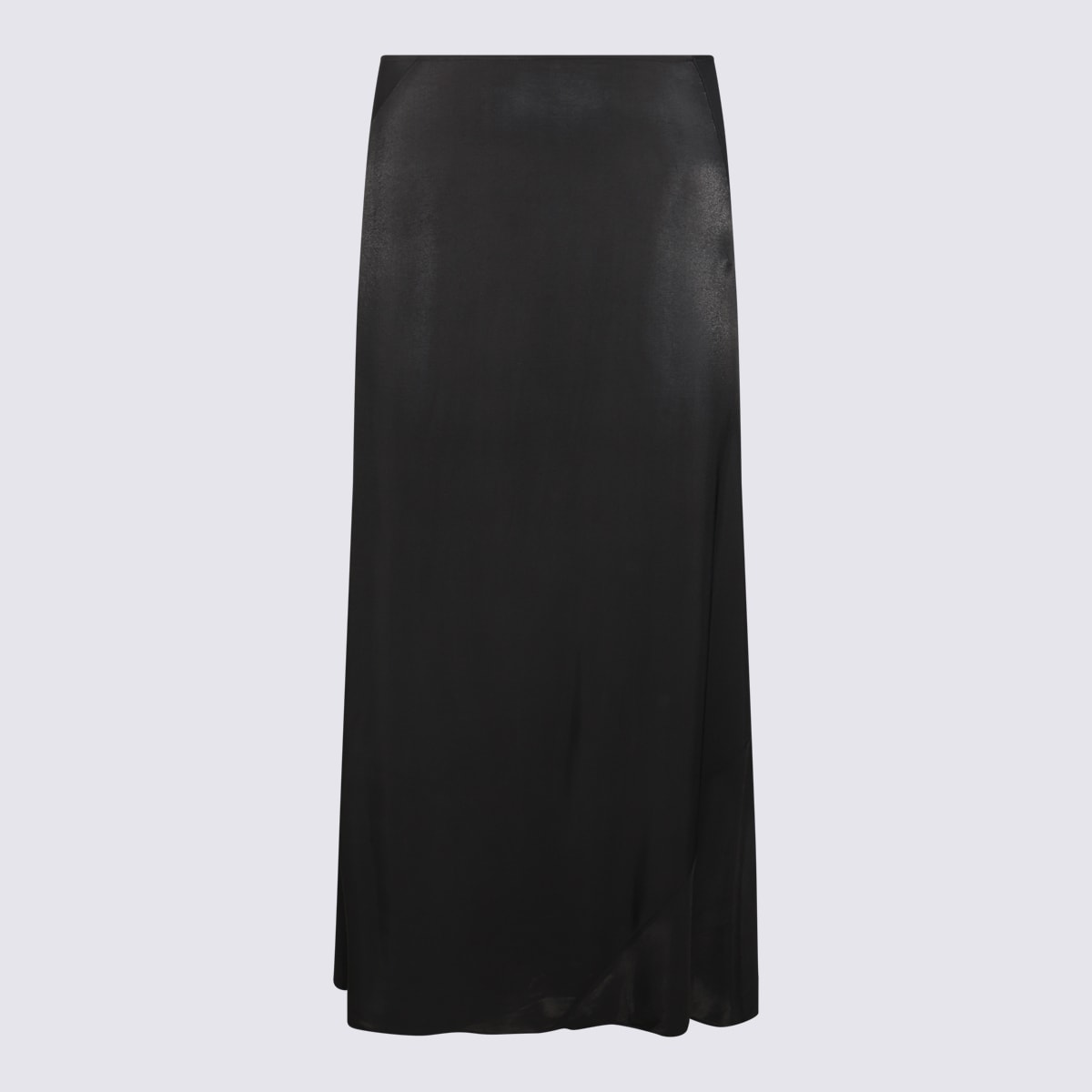 Shop Jil Sander Black Viscose Midi Skirt