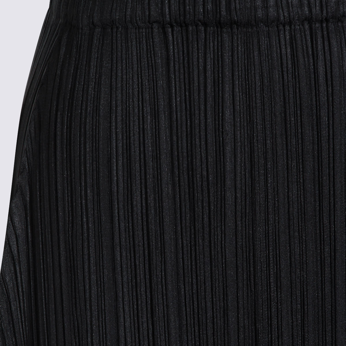 Issey Miyake October Midi Skirt Elastic Waistband In Black
