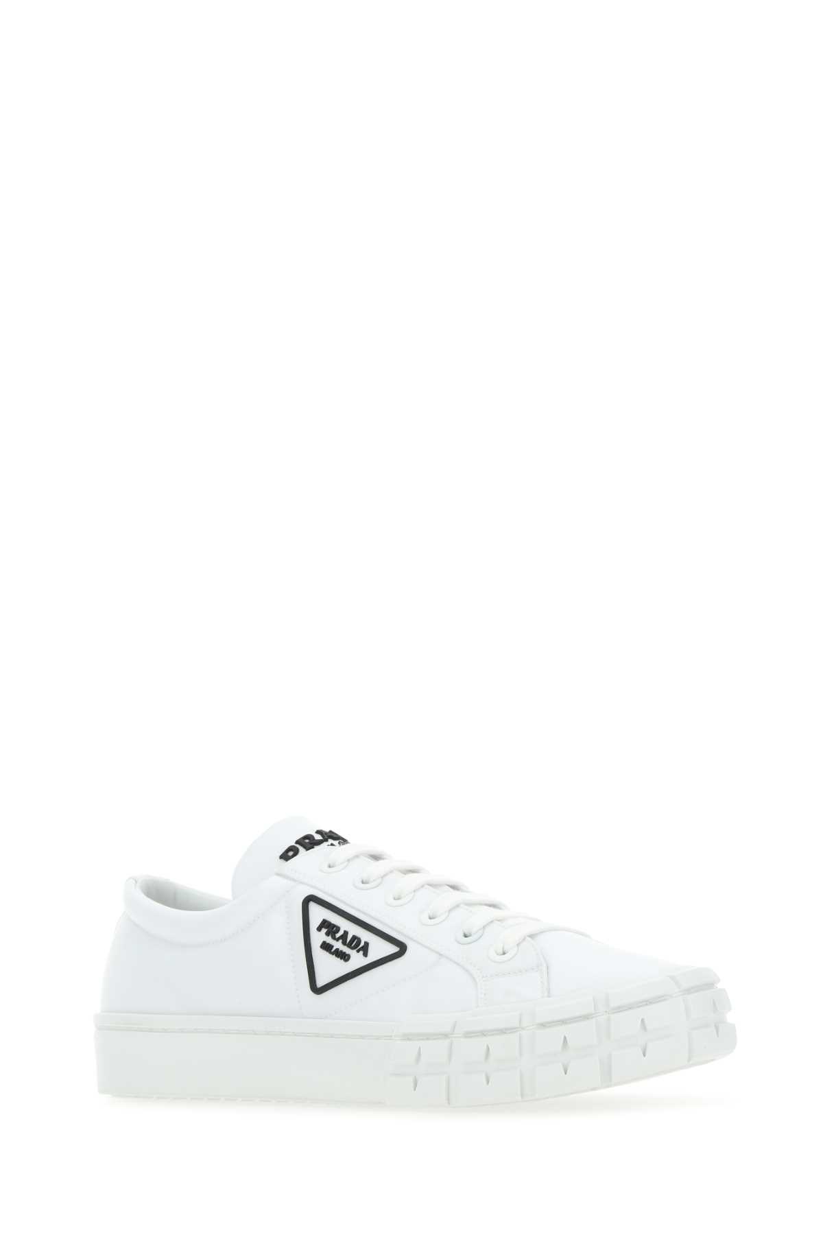 Shop Prada White Re-nylon Wheel Sneakers In F0009