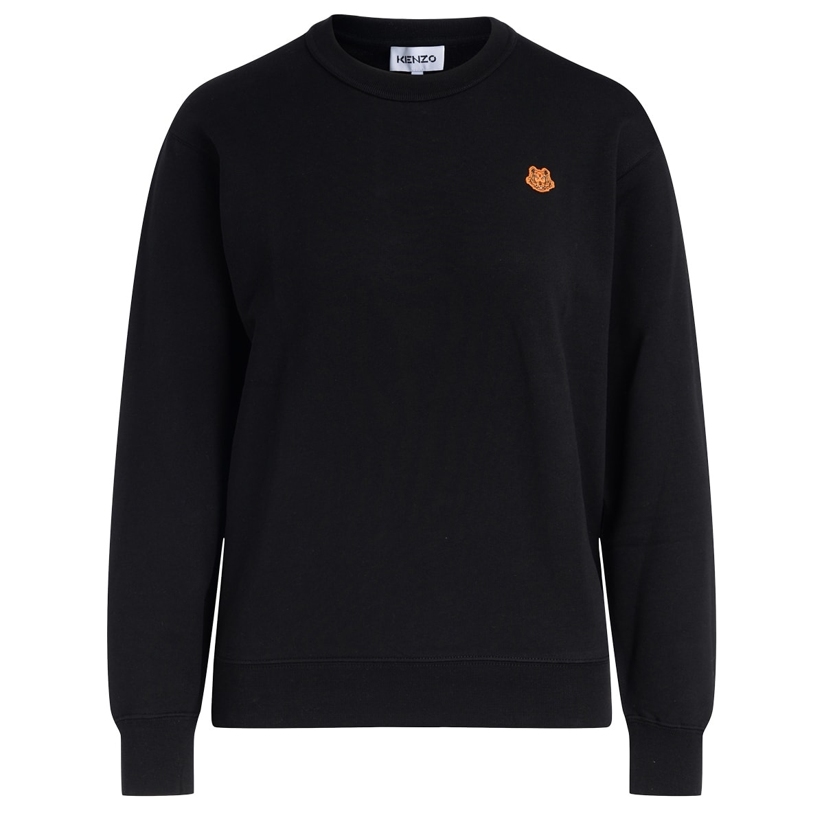 Kenzo Sweatshirt In Black Cotton With Tiger Crest Logo
