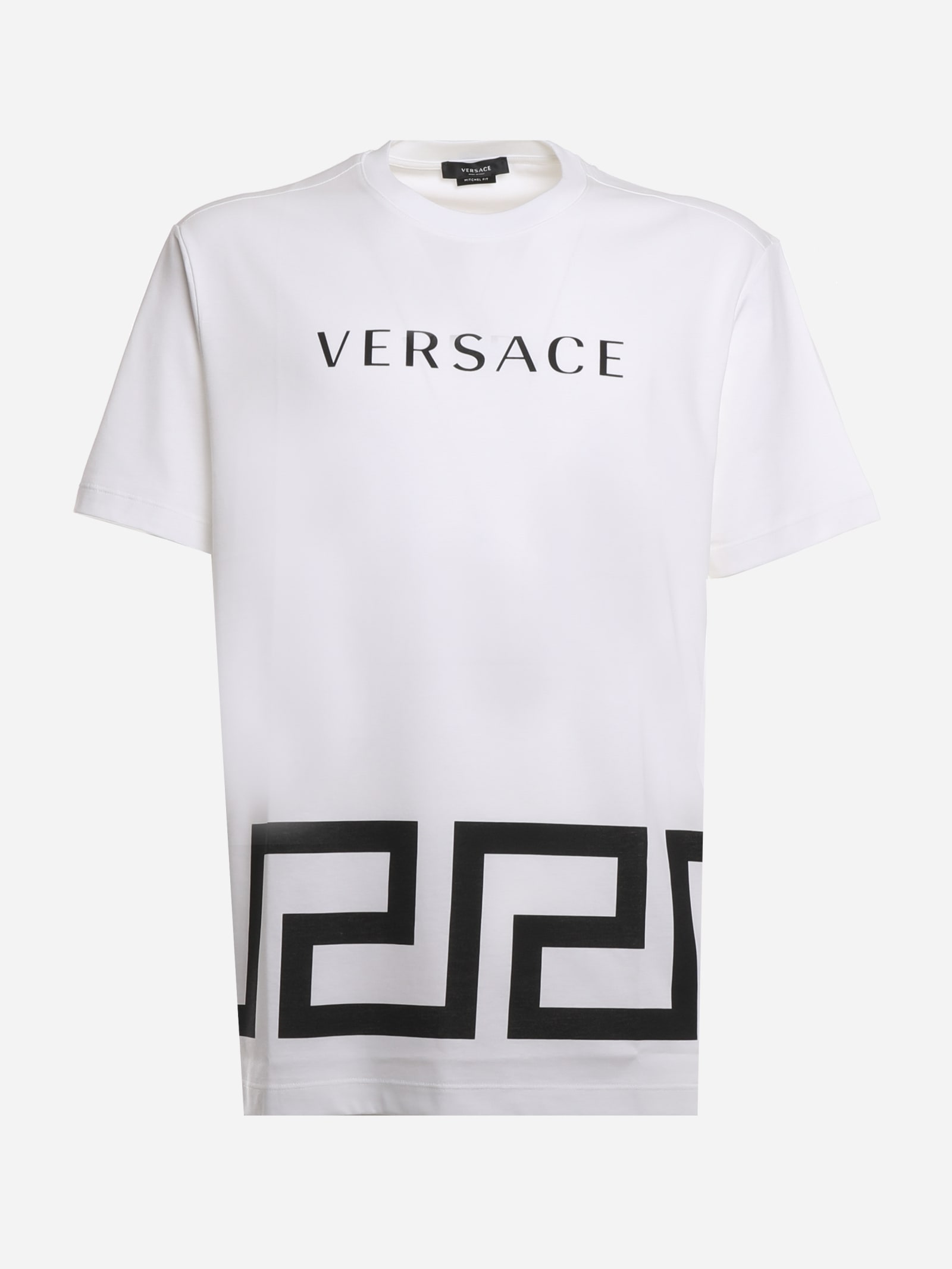 Versace T-shirt With Contrasting Greek Graphic Pattern