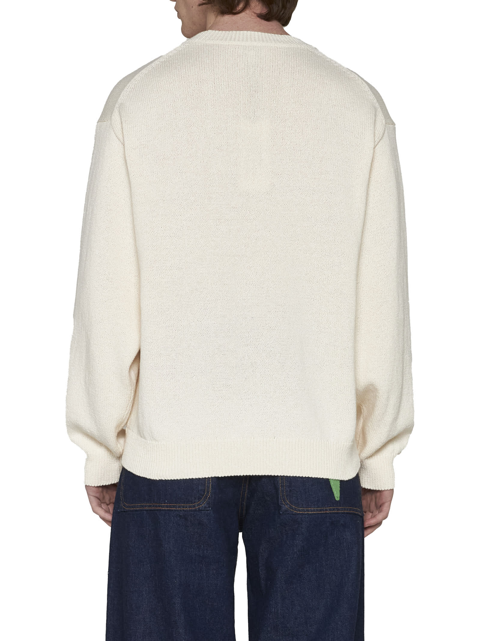Kenzo Grey Crewneck Printed Sweatshirt In Cream