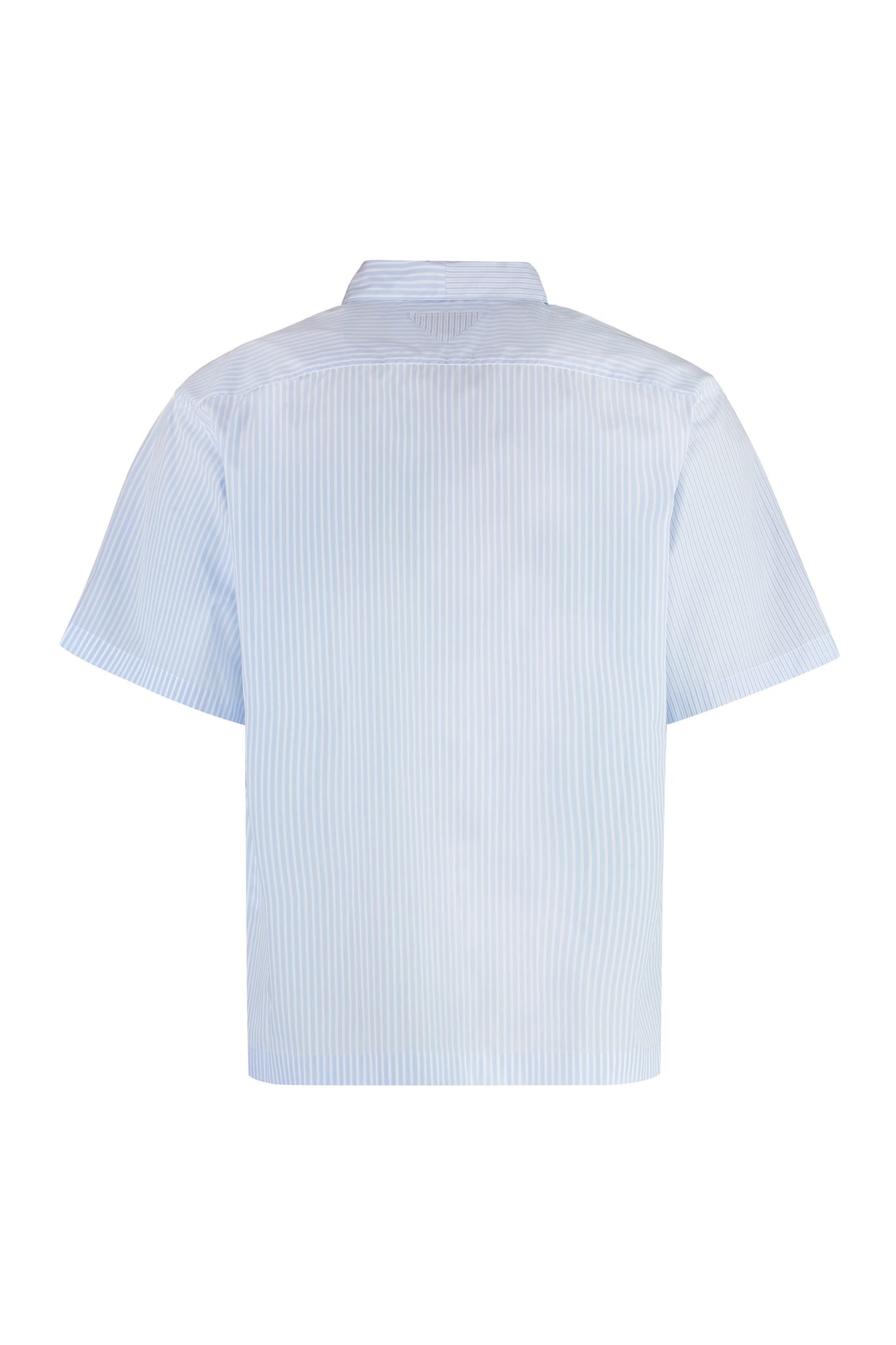 Shop Prada Striped Shirt In Light Blue