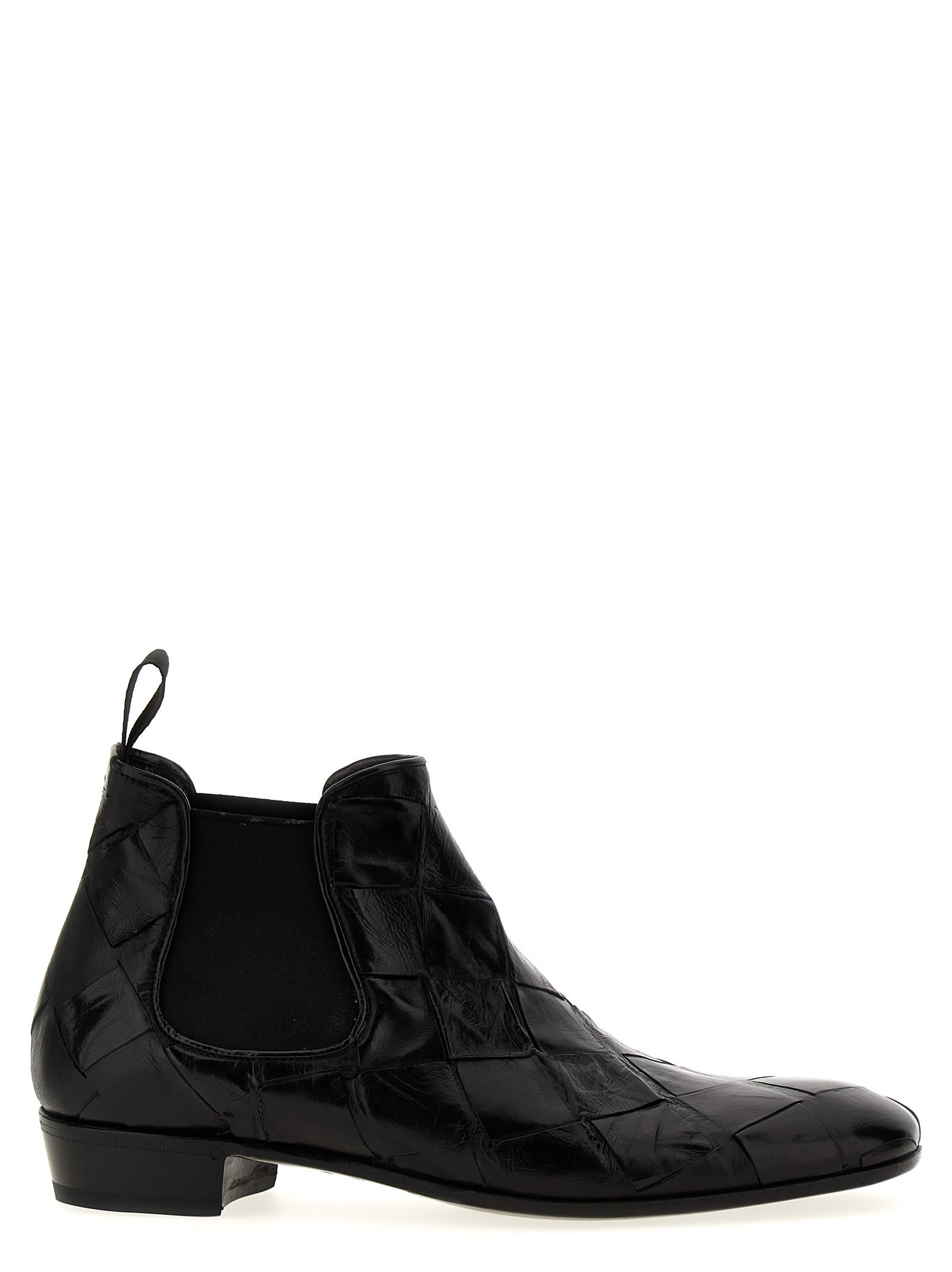 Shop Lidfort Braided Leather Ankle Boots In Black