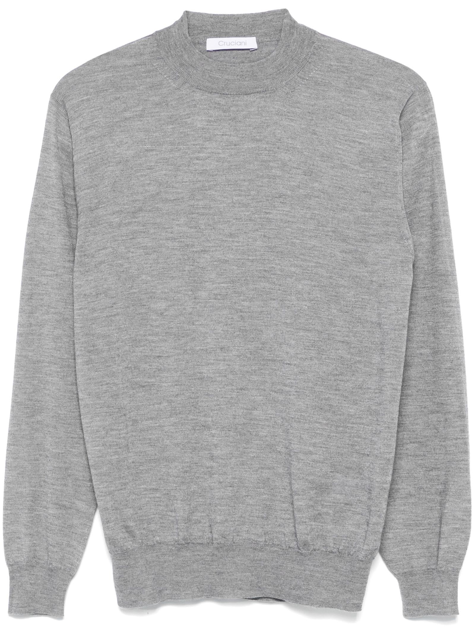 CRUCIANI GREY CASHMERE-SILK BLEND SWEATER 