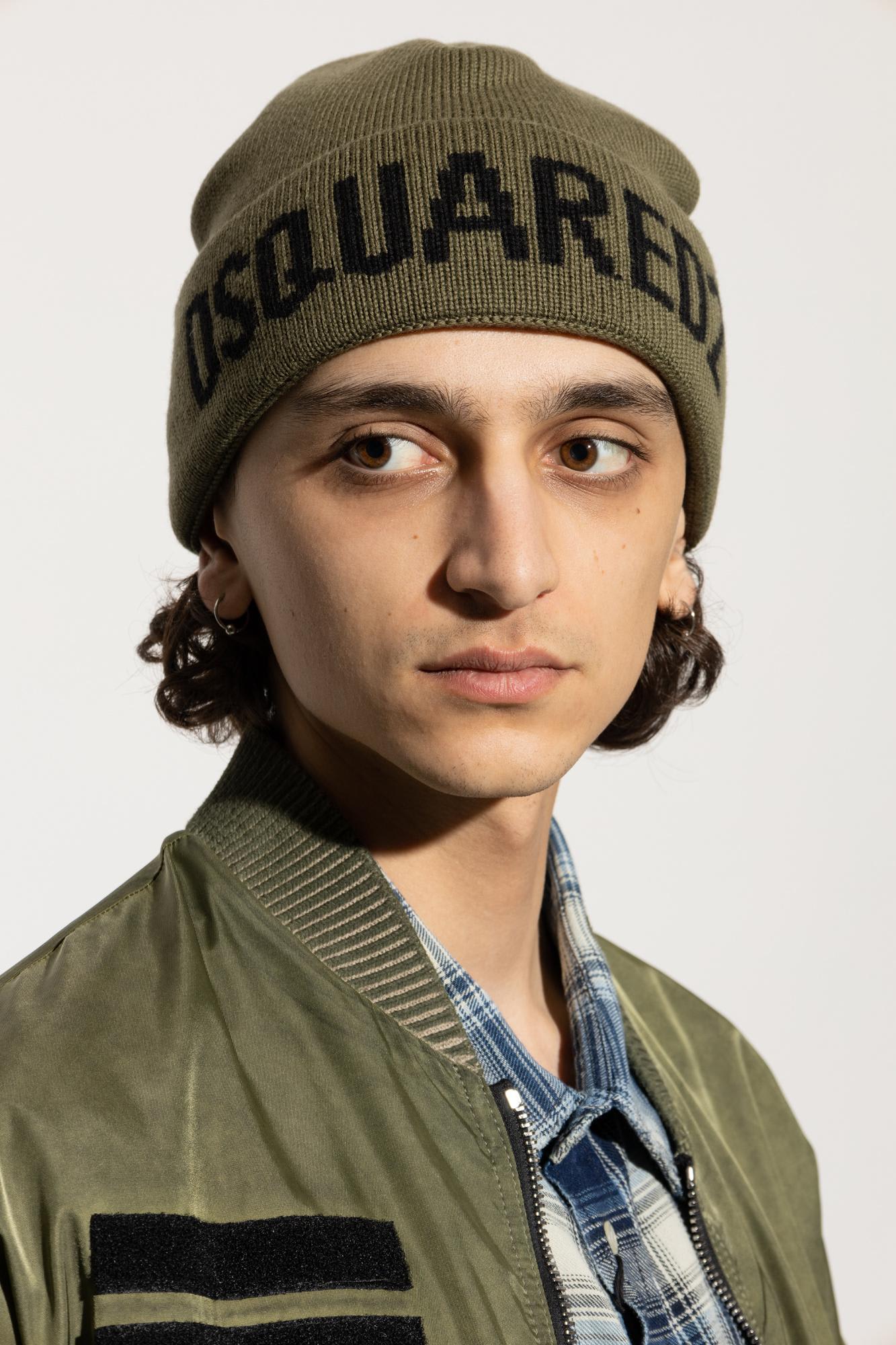 Dsquared2 Military Green Wool Hat In Green