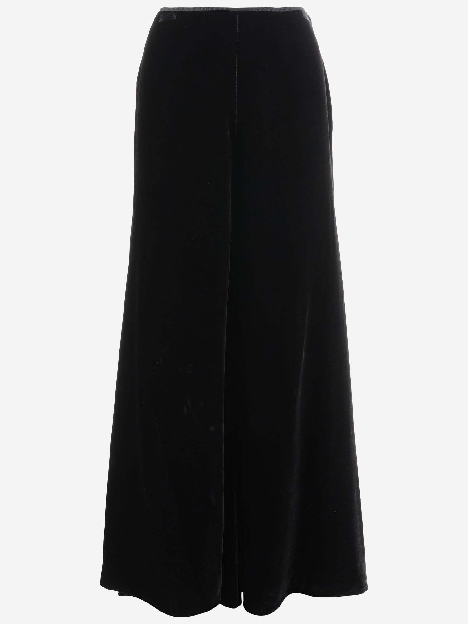 Stephan Janson Velvet Flared Pants In Black