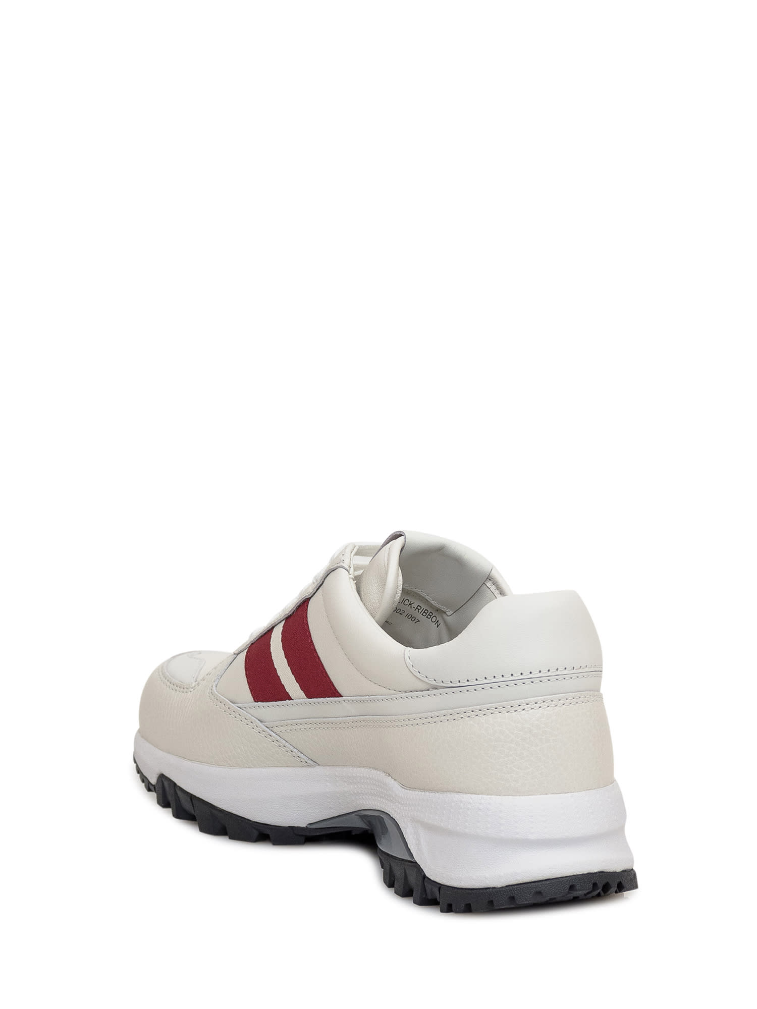 Shop Bally Flick-ribbon Sneaker In White/silver