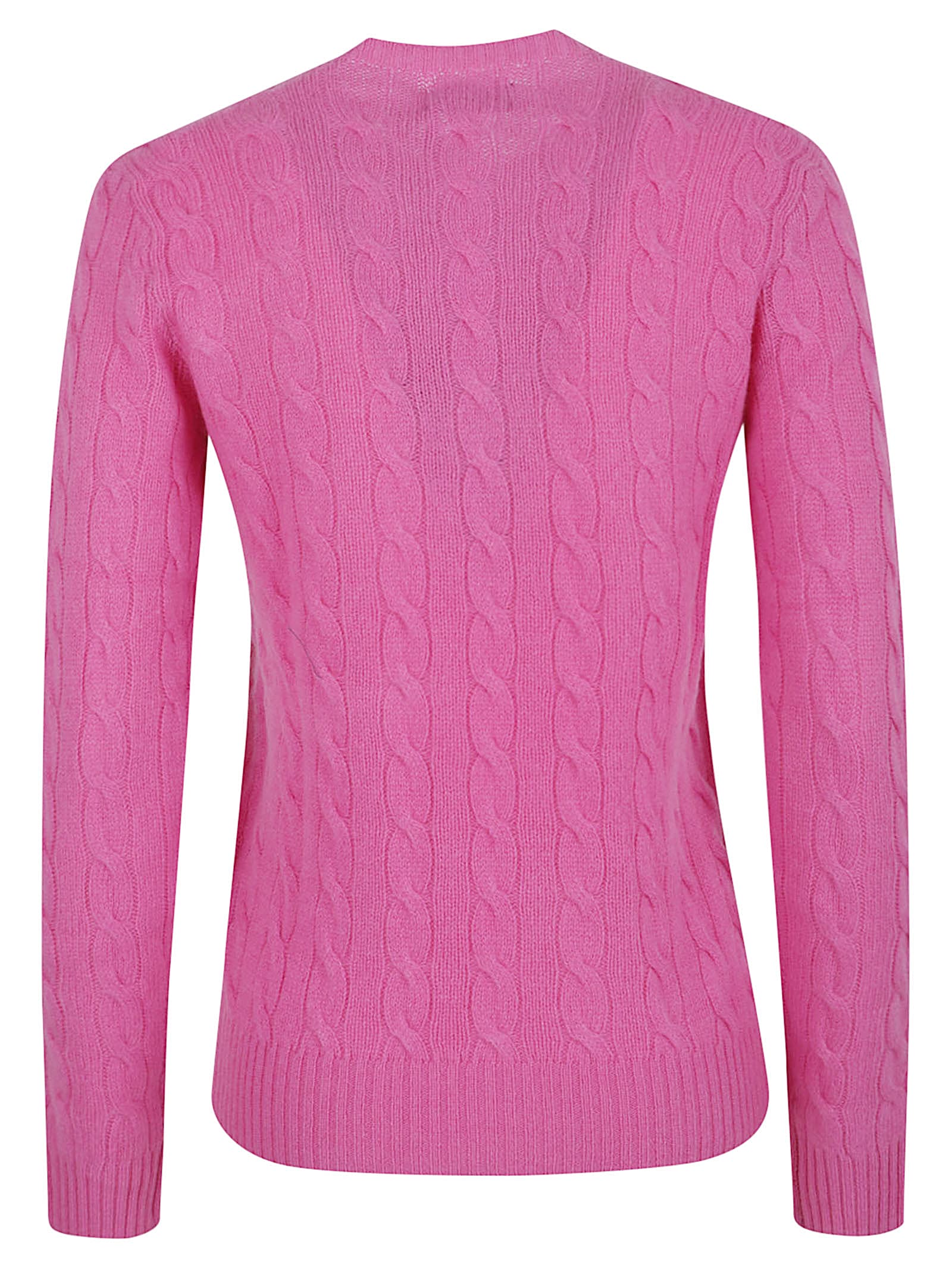 Polo Ralph Lauren Cable Knit Sweater With Crew Neckline In Pink