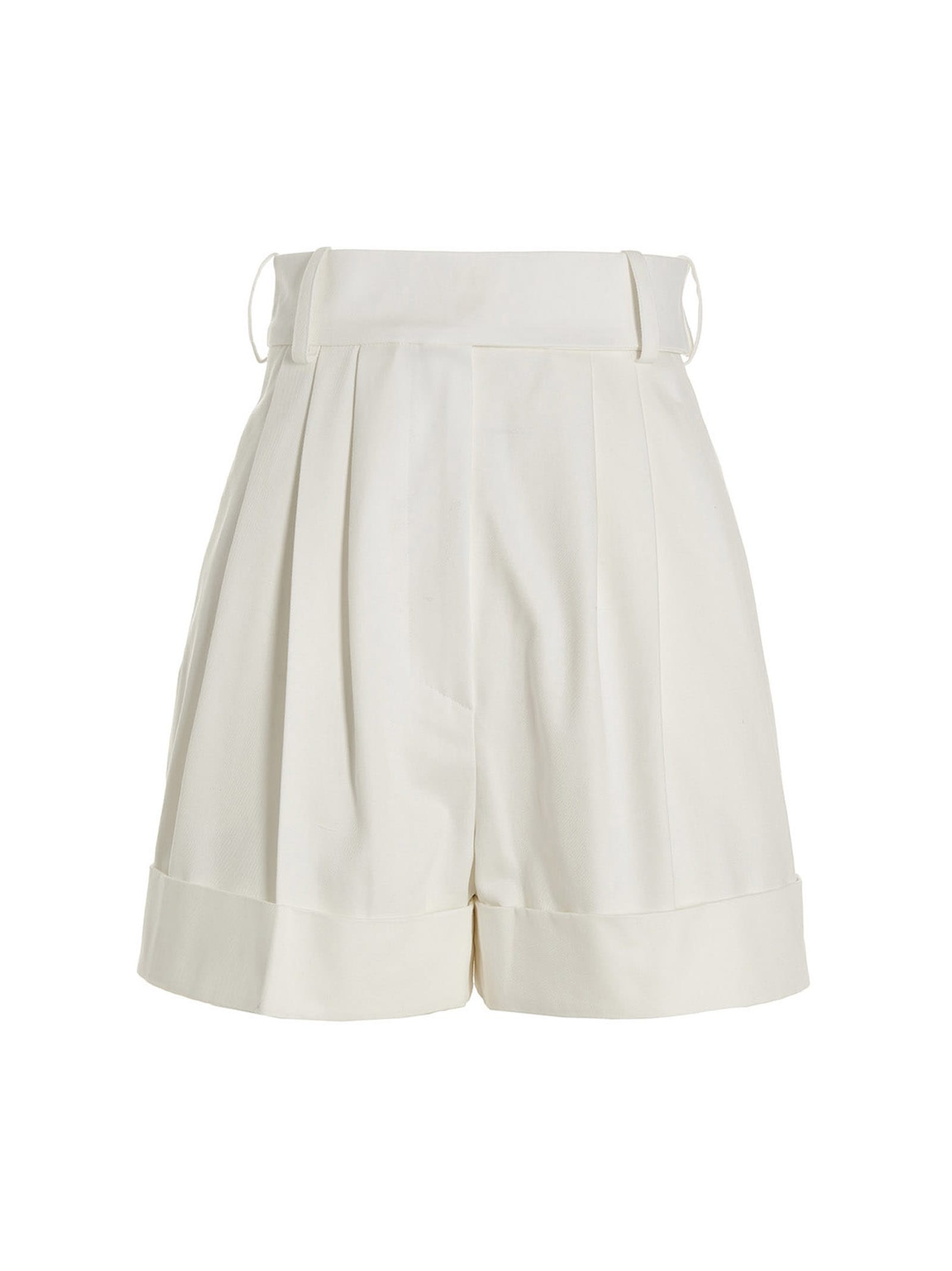 Alexandre Vauthier Shorts With Front Pleats In White