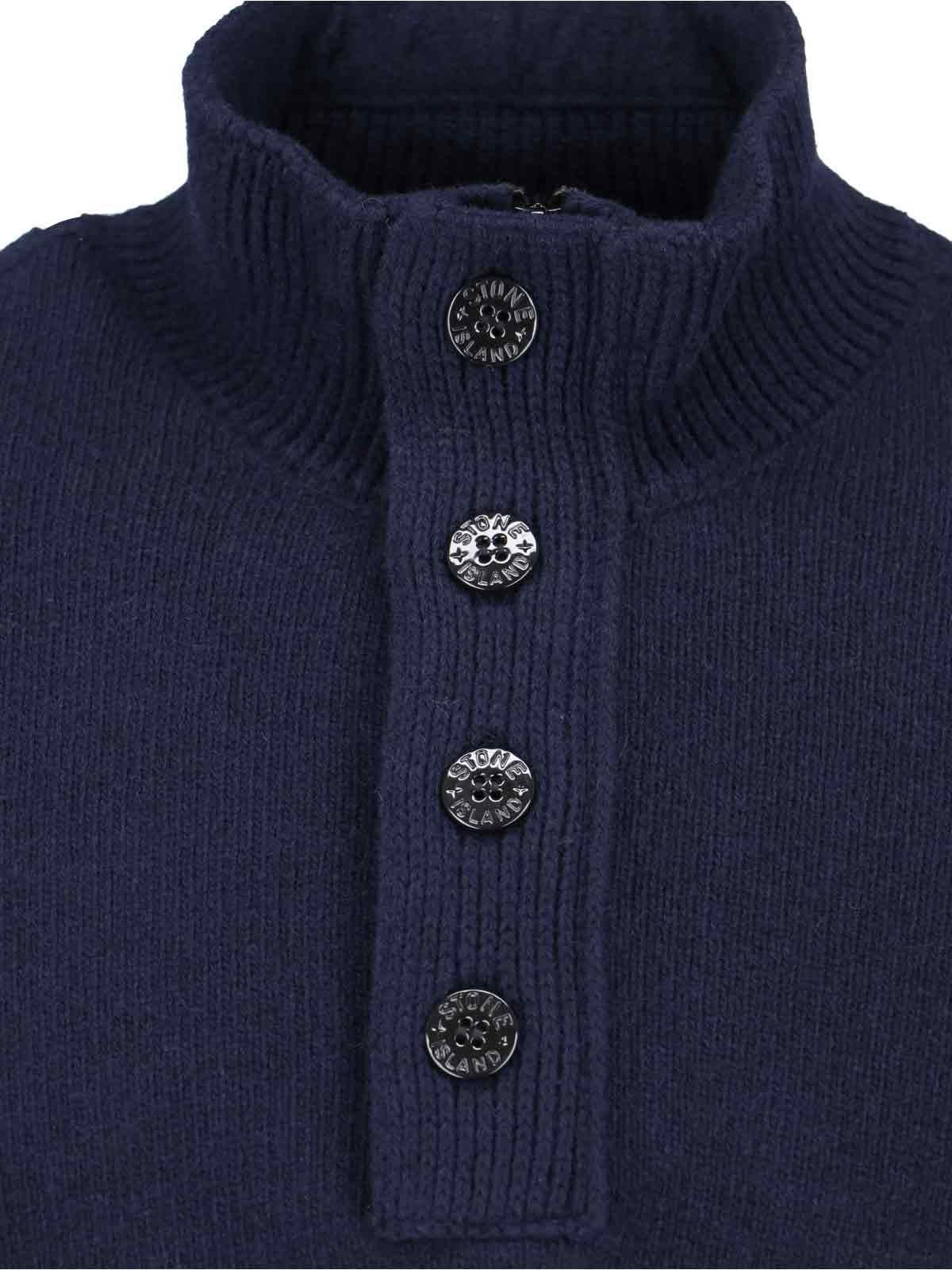 Shop Stone Island Logo Turtleneck Cardigan