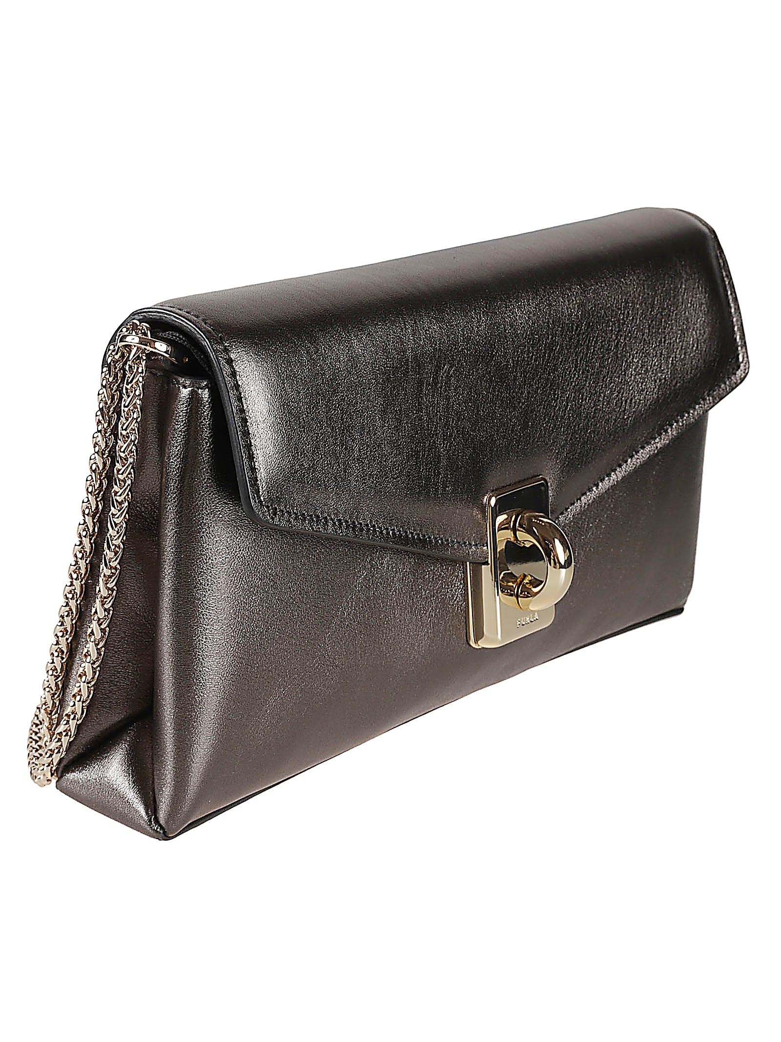 Furla Flap Chain Shoulder Bag In Grey