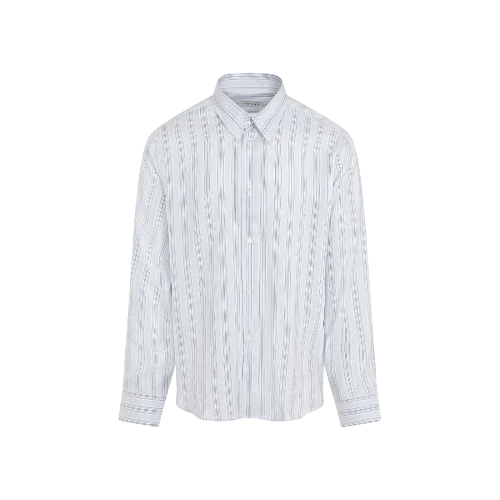 Shop Lanvin Fitted Shirt In Water Blue Light Blue